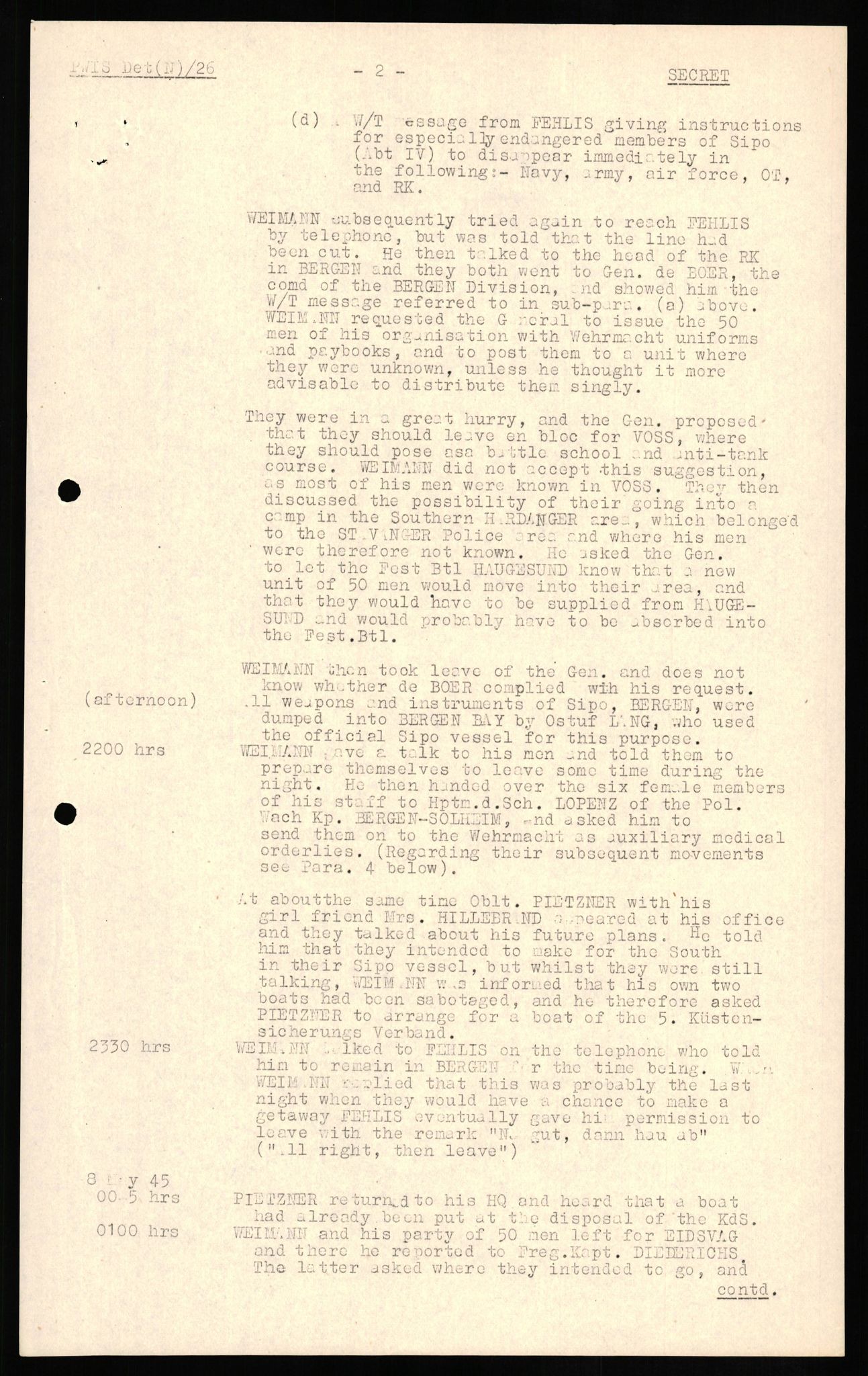 Forsvaret, Forsvarets overkommando II, AV/RA-RAFA-3915/D/Db/L0018: CI Questionaires. Tyske okkupasjonsstyrker i Norge. Tyskere., 1945-1946, s. 159