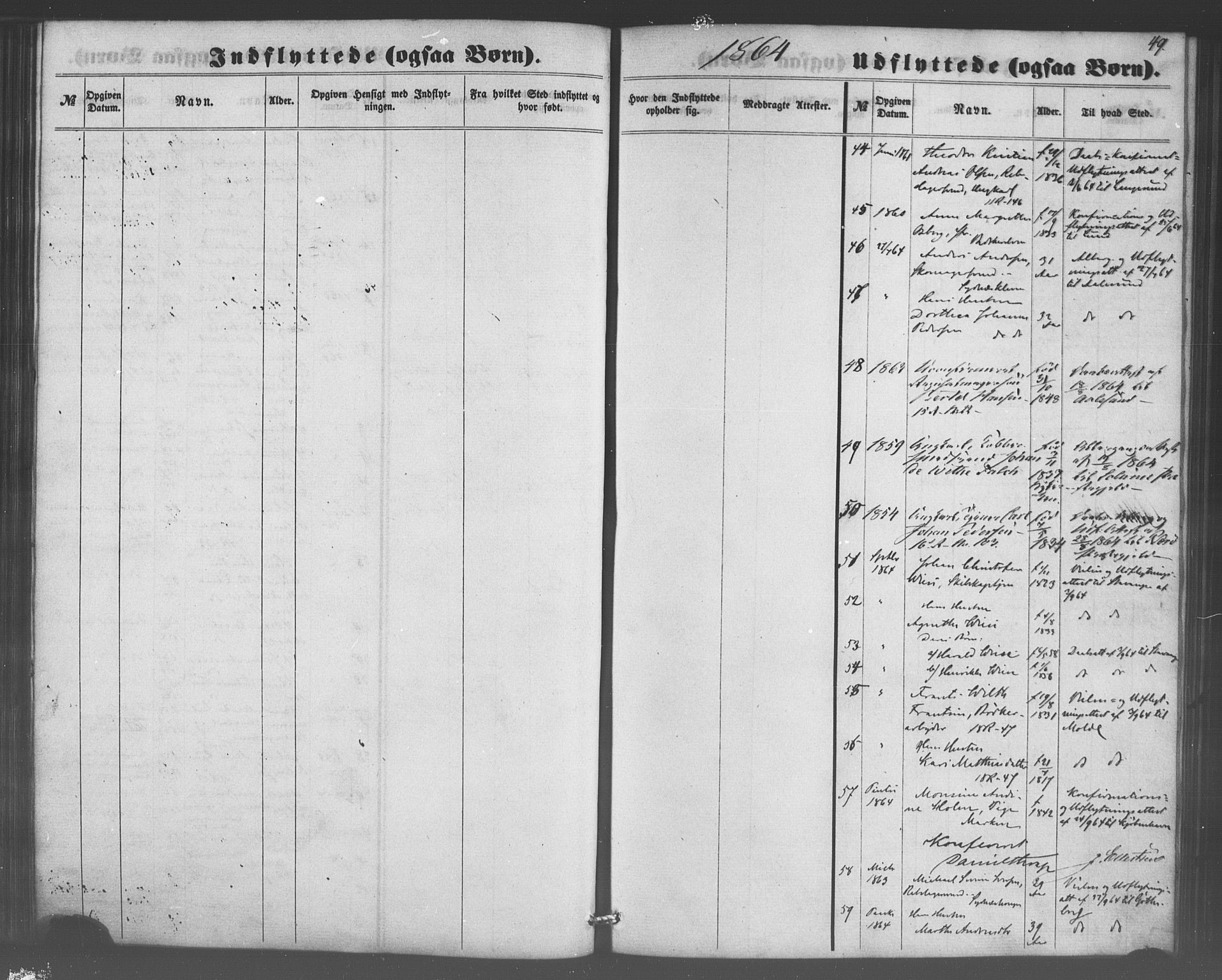 Domkirken sokneprestembete, SAB/A-74801/H/Haa/L0048: Ministerialbok nr. F 3, 1858-1874, s. 49