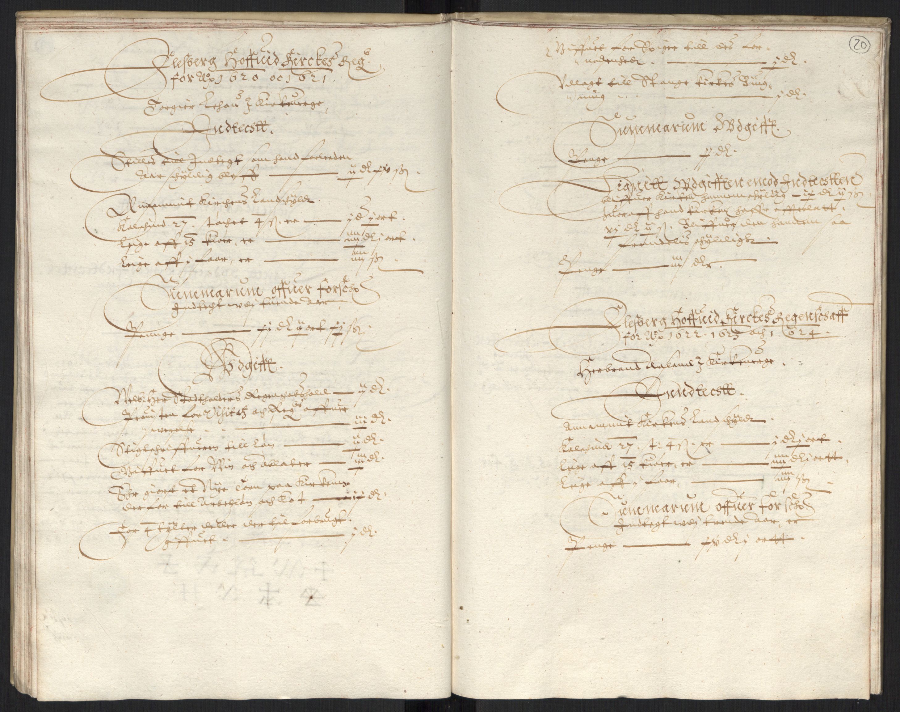 Rentekammeret inntil 1814, Reviderte regnskaper, Kirkeregnskap, AV/RA-EA-4067/Ra/L0004/0004: Kirkeregnskap / Noen resterende kirkeregnskaper for Oslo stift i Jens Juels tid, 1615-1628, s. 19b-20a
