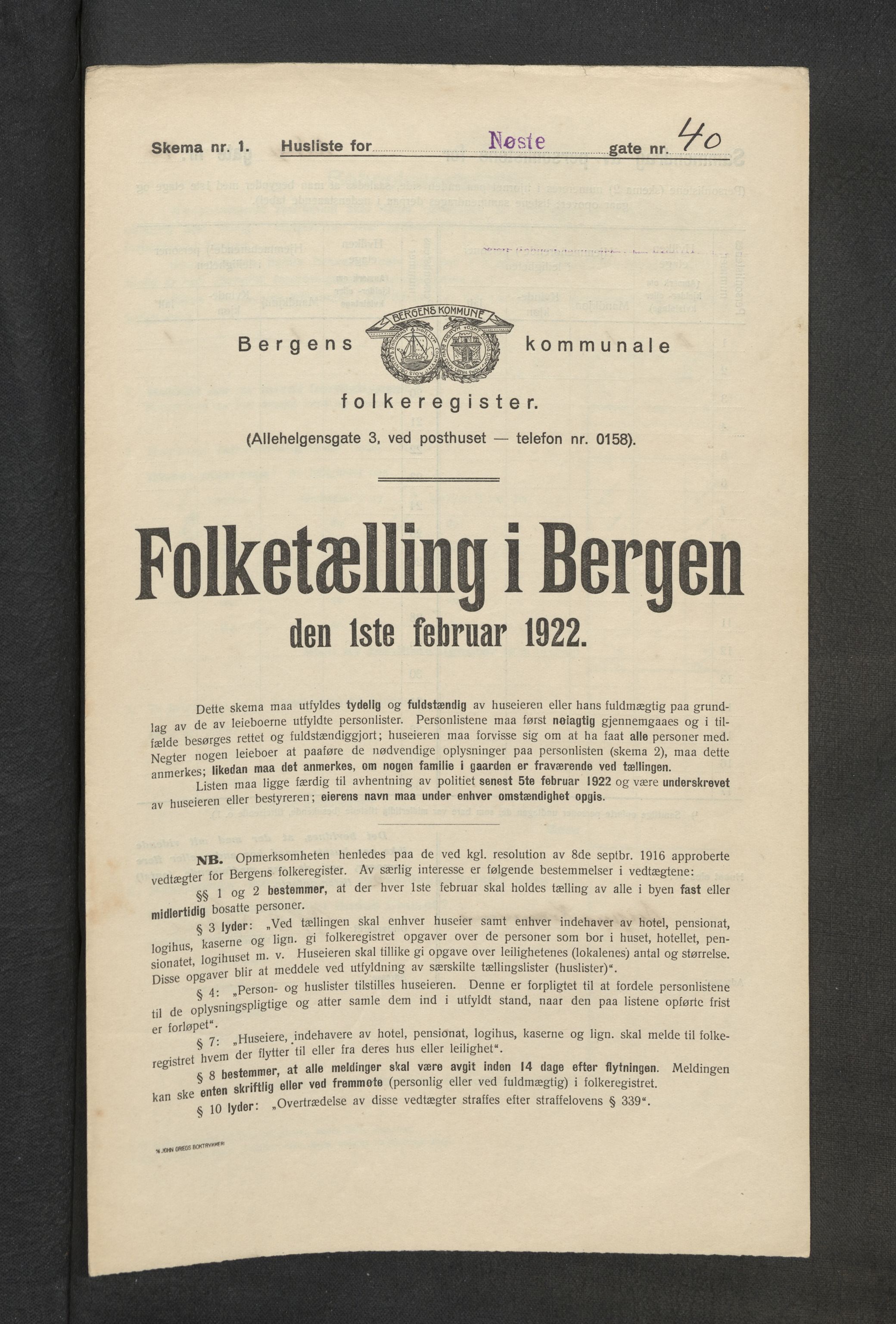 SAB, Kommunal folketelling 1922 for Bergen kjøpstad, 1922, s. 29756