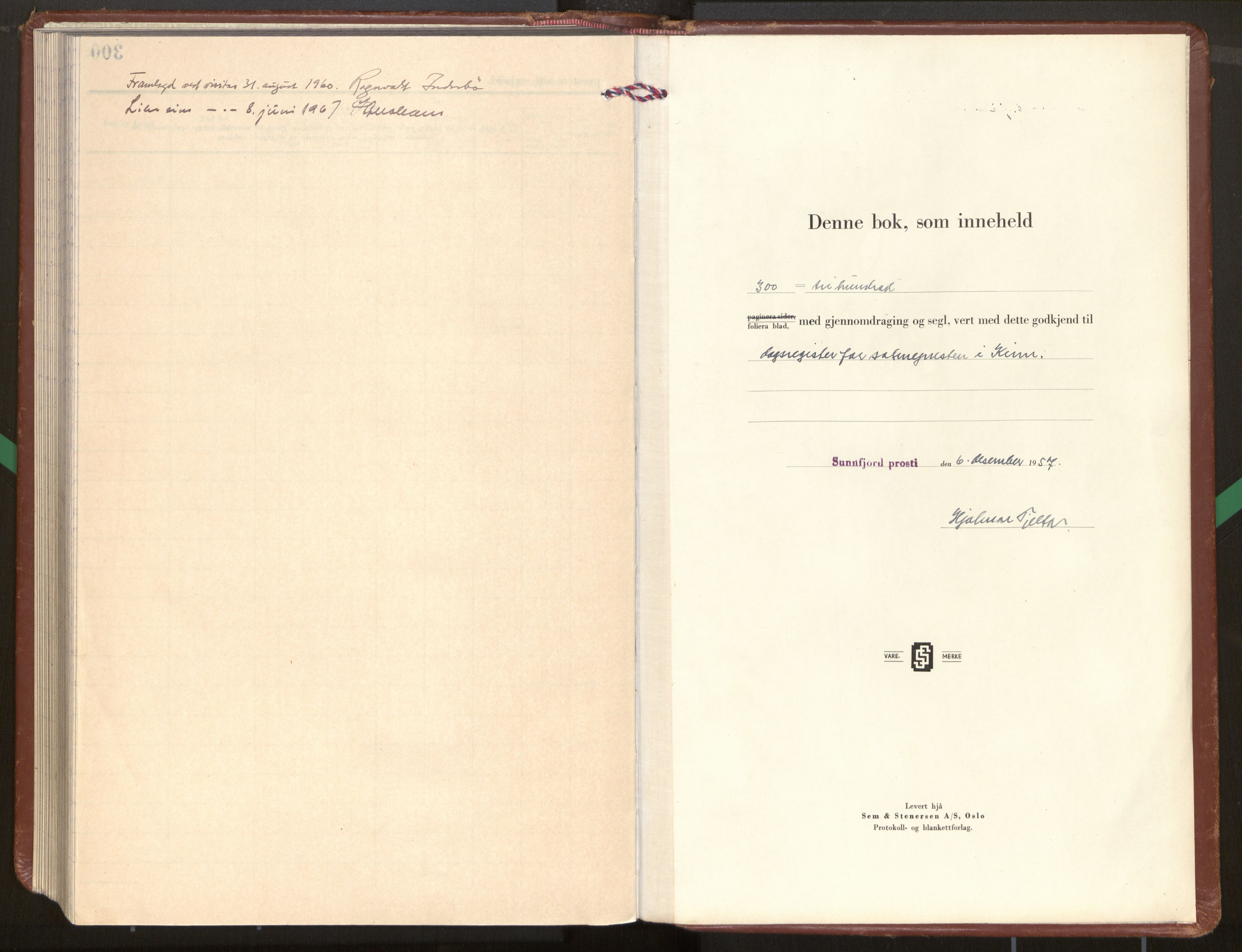 Kinn sokneprestembete, SAB/A-80801/H/Haa/Haag/L0007: Dagregister nr. G 7, 1958-1971