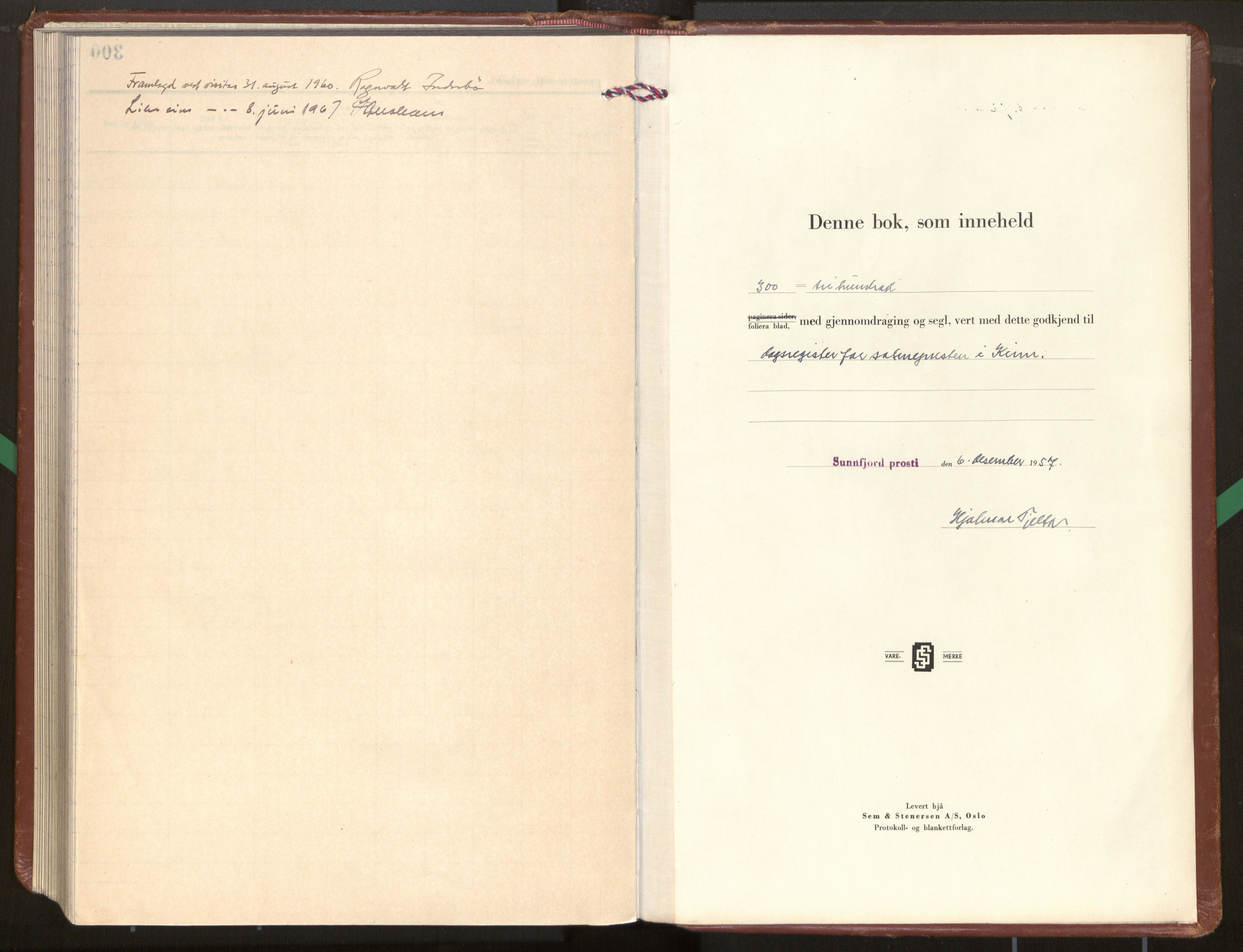 Kinn sokneprestembete, AV/SAB-A-80801/H/Haa/Haag/L0007: Dagsregister nr. G 7, 1958-1971
