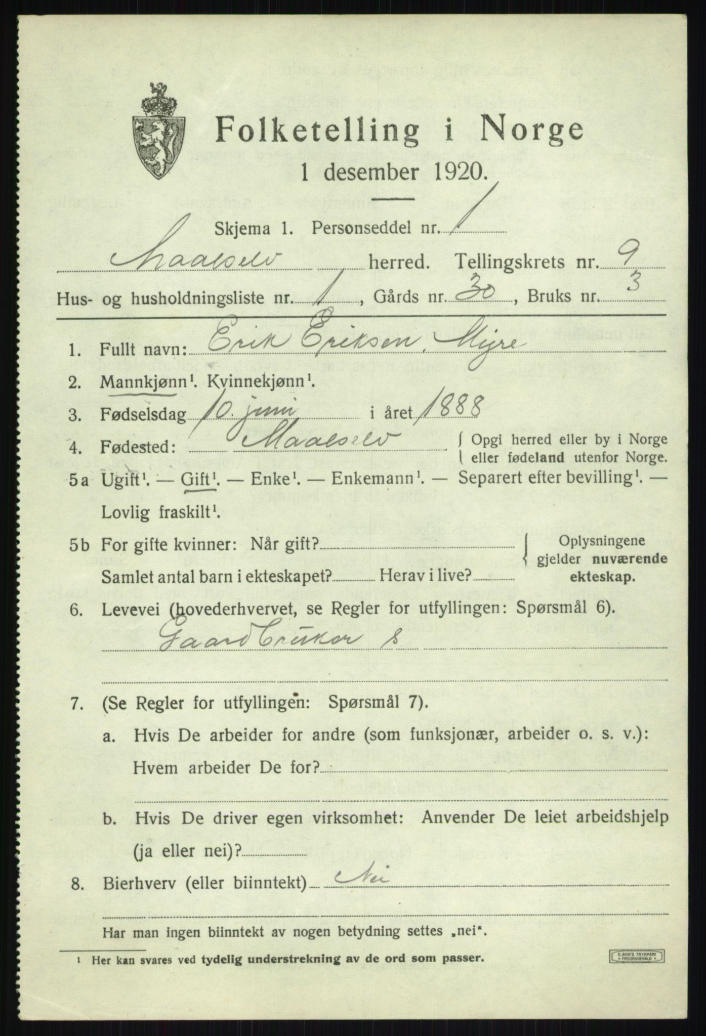 SATØ, Folketelling 1920 for 1924 Målselv herred, 1920, s. 5275