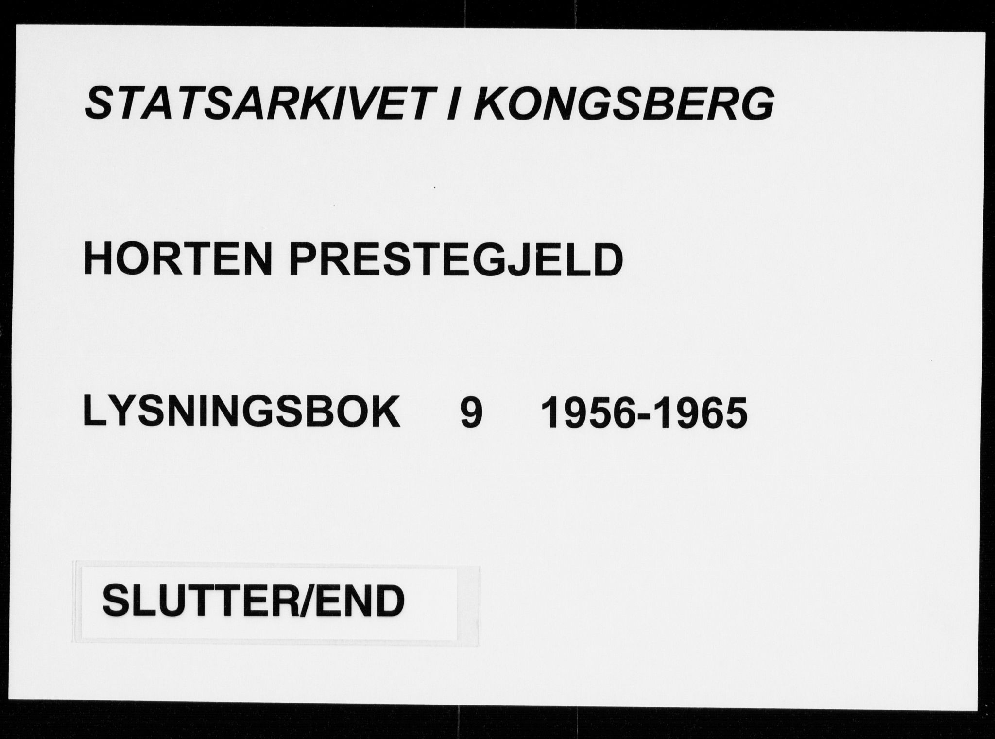 Horten kirkebøker, SAKO/A-348/H/Ha/L0009: Lysningsprotokoll nr. 9, 1956-1965