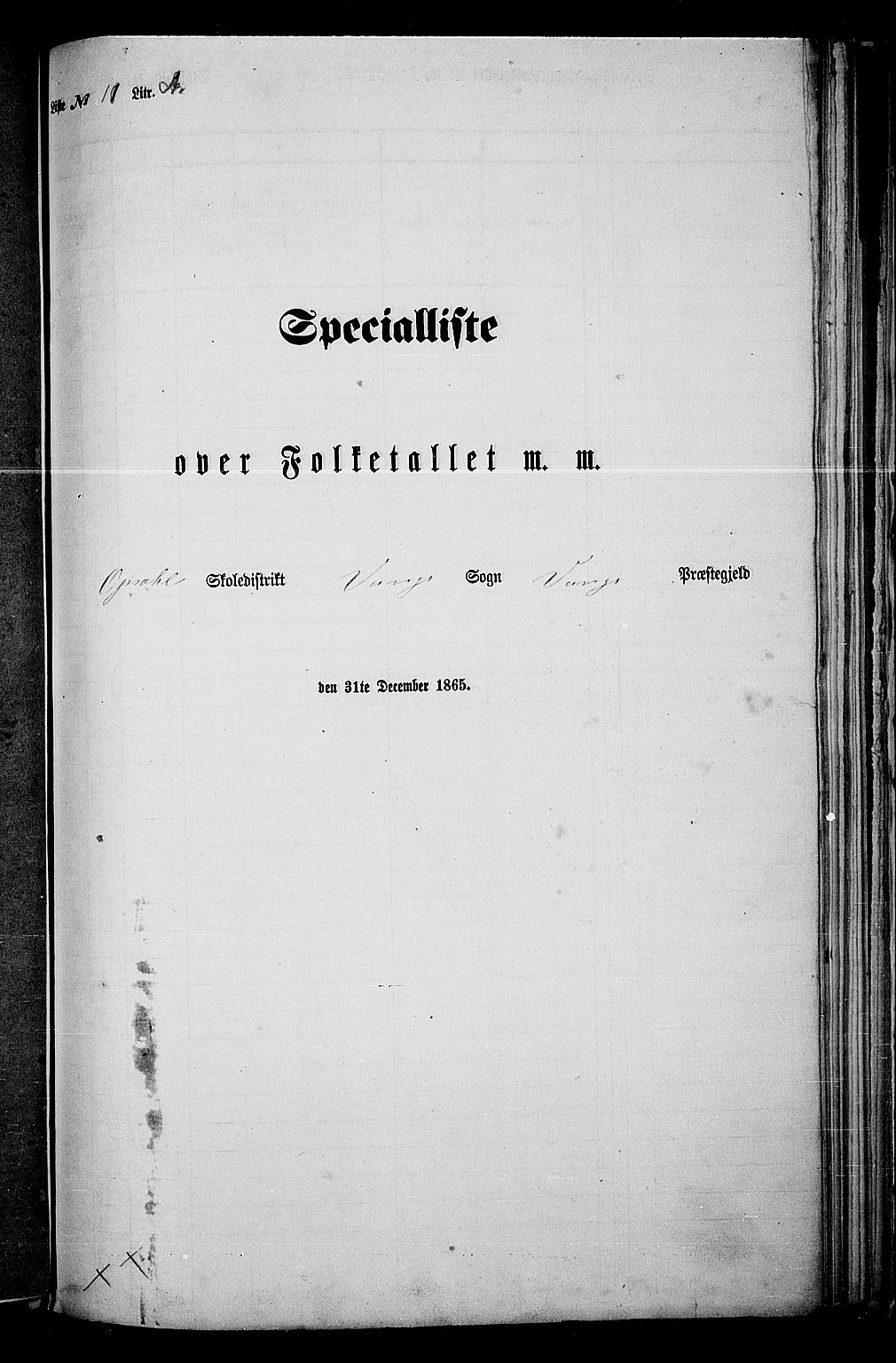 RA, Folketelling 1865 for 0414L Vang prestegjeld, Vang sokn og Furnes sokn, 1865, s. 283