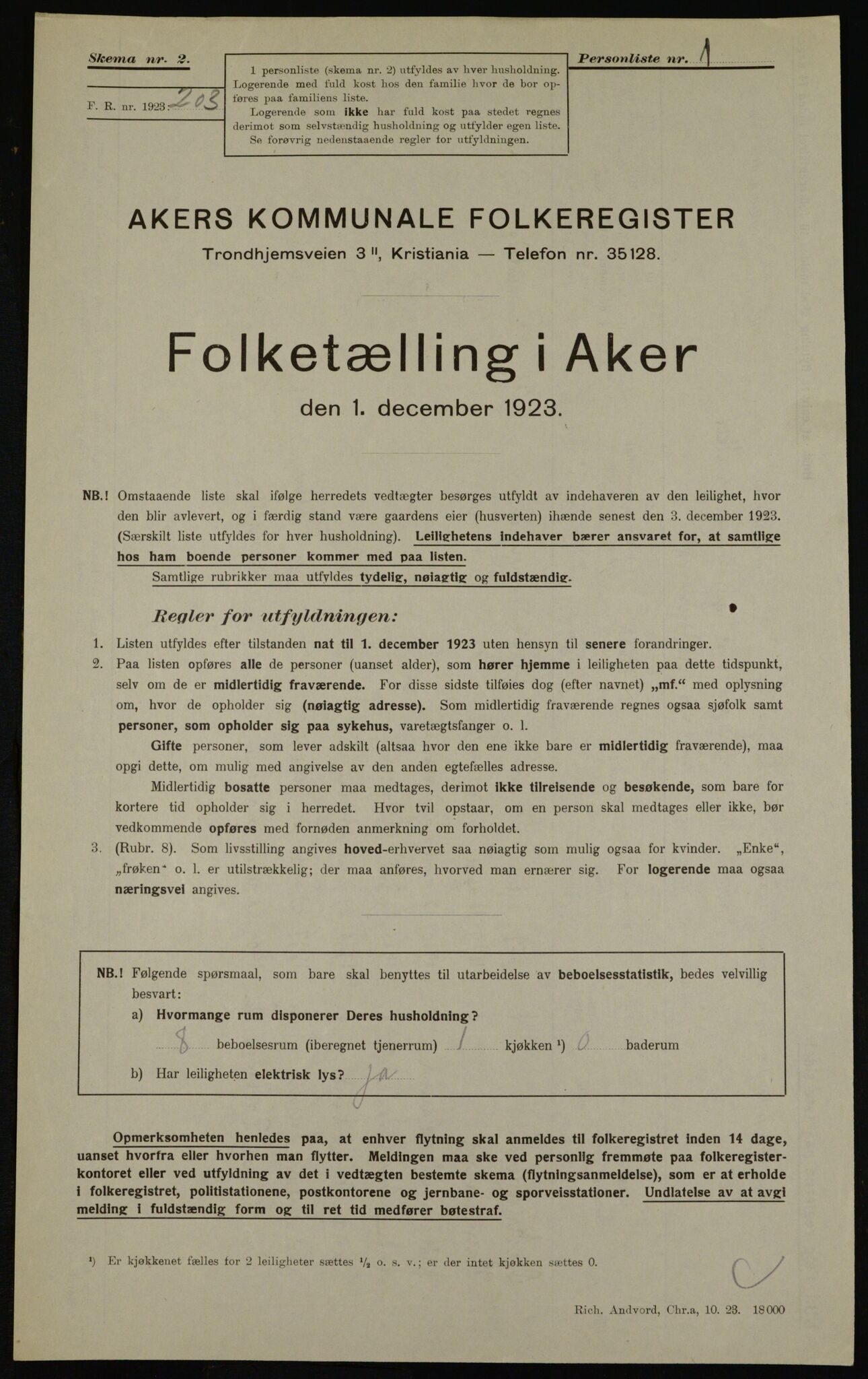 , Kommunal folketelling 1.12.1923 for Aker, 1923, s. 37843