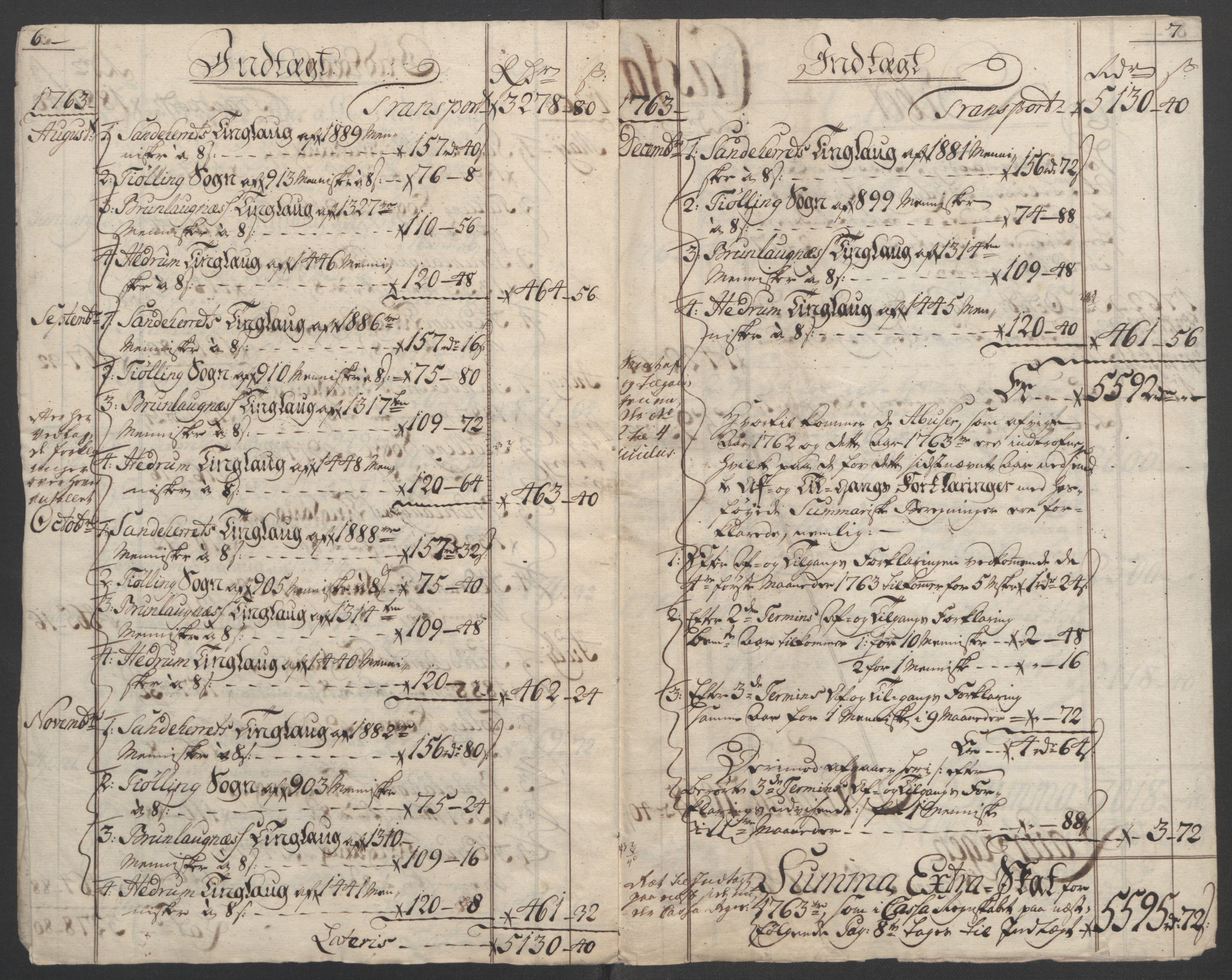 Rentekammeret inntil 1814, Reviderte regnskaper, Fogderegnskap, AV/RA-EA-4092/R33/L2033: Ekstraskatten Larvik grevskap, 1762-1764, s. 8