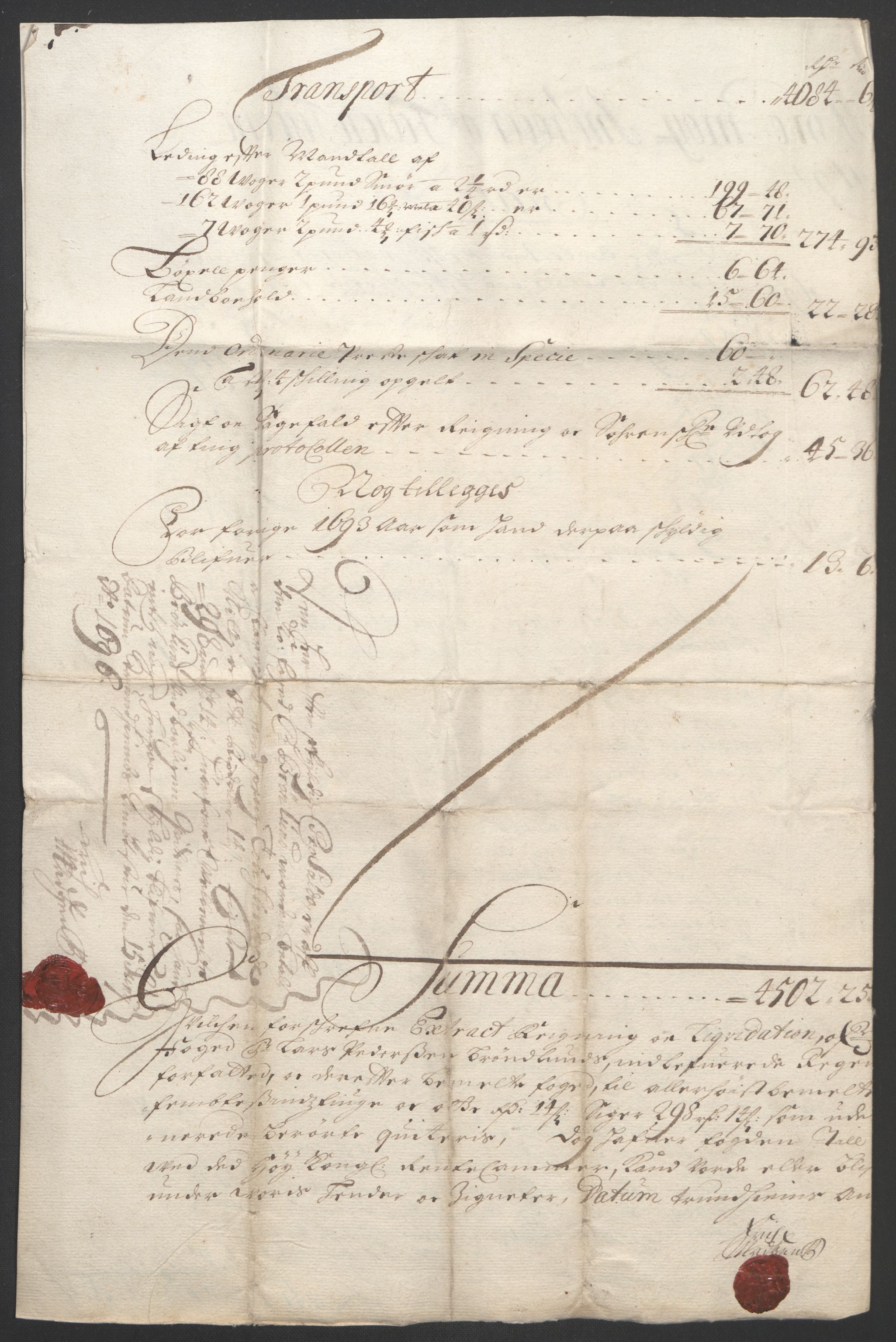 Rentekammeret inntil 1814, Reviderte regnskaper, Fogderegnskap, RA/EA-4092/R57/L3850: Fogderegnskap Fosen, 1694, s. 15