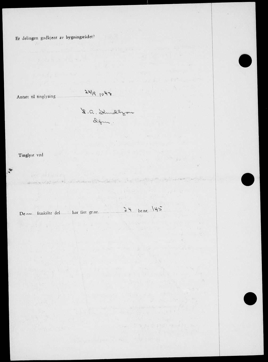 Onsøy sorenskriveri, SAO/A-10474/G/Ga/Gab/L0021: Pantebok nr. II A-21, 1947-1947, Dagboknr: 2524/1947