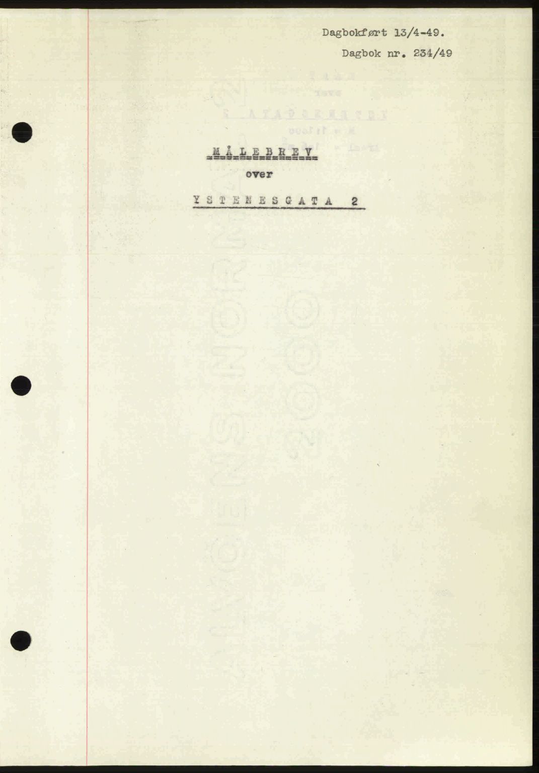 Ålesund byfogd, AV/SAT-A-4384: Pantebok nr. 37A (1), 1947-1949, Dagboknr: 234/1949