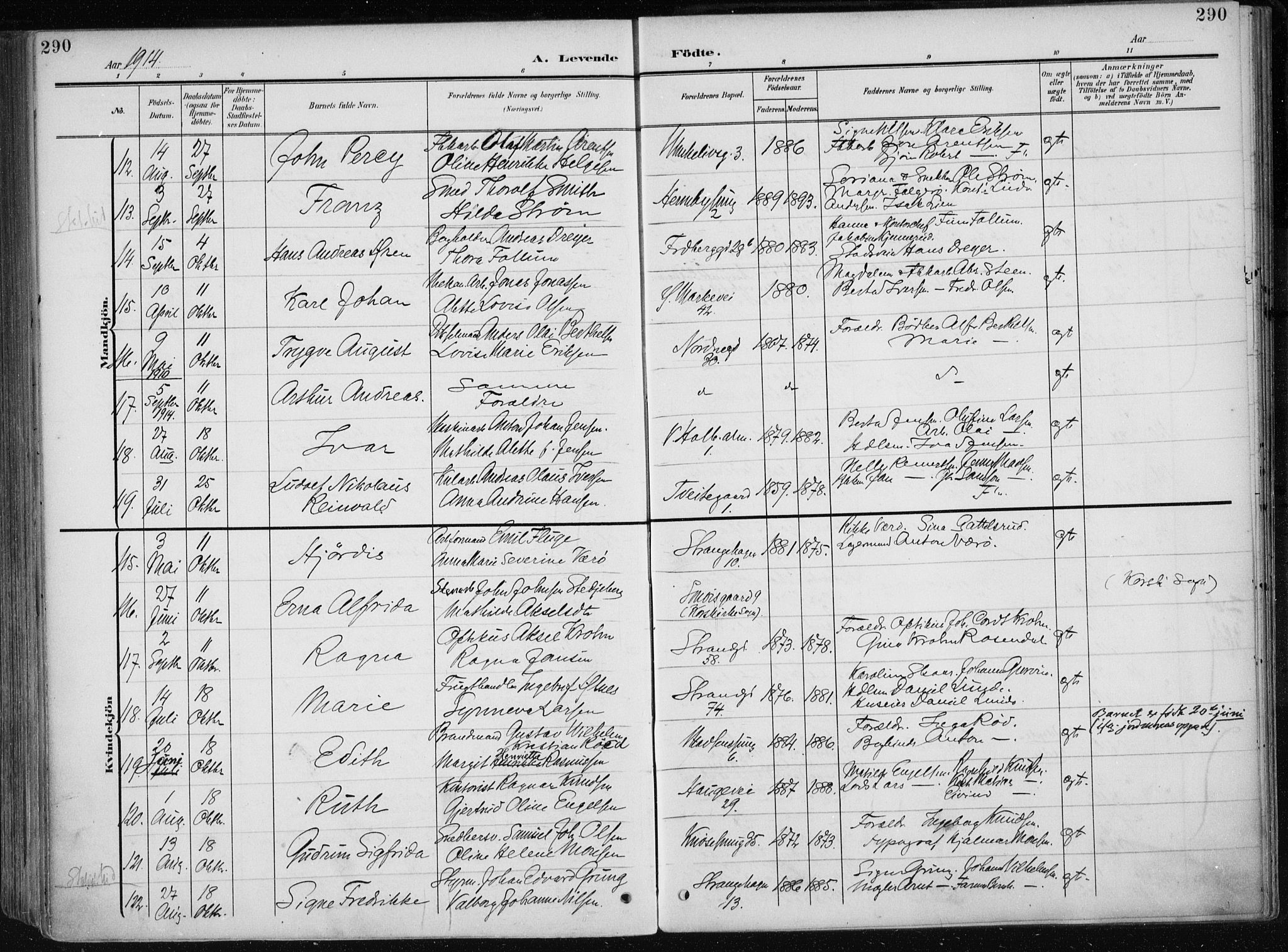 Nykirken Sokneprestembete, AV/SAB-A-77101/H/Haa/L0019: Ministerialbok nr. B 7, 1904-1916, s. 290