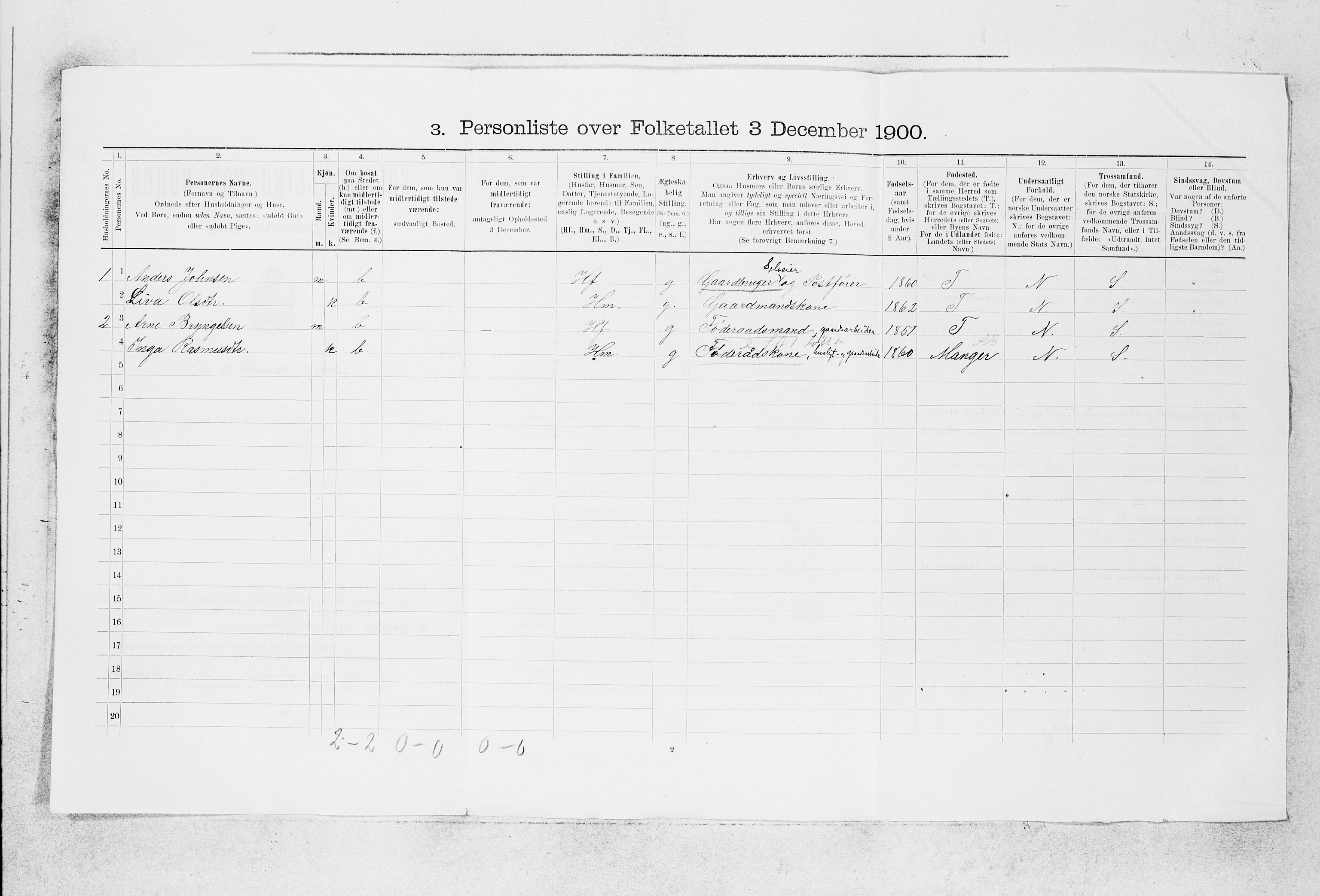 SAB, Folketelling 1900 for 1258 Herdla herred, 1900, s. 25