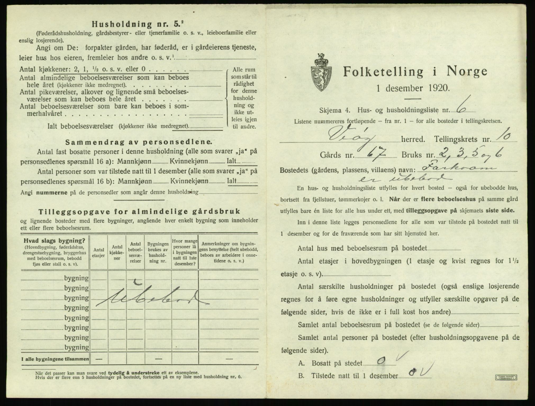 SAT, Folketelling 1920 for 1541 Veøy herred, 1920, s. 767