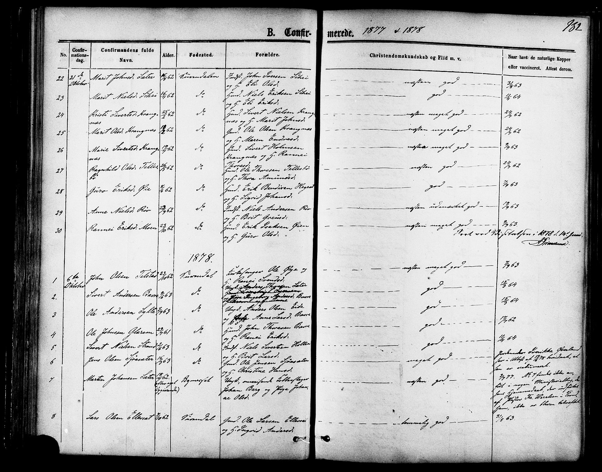 Ministerialprotokoller, klokkerbøker og fødselsregistre - Møre og Romsdal, SAT/A-1454/595/L1046: Ministerialbok nr. 595A08, 1874-1884, s. 132