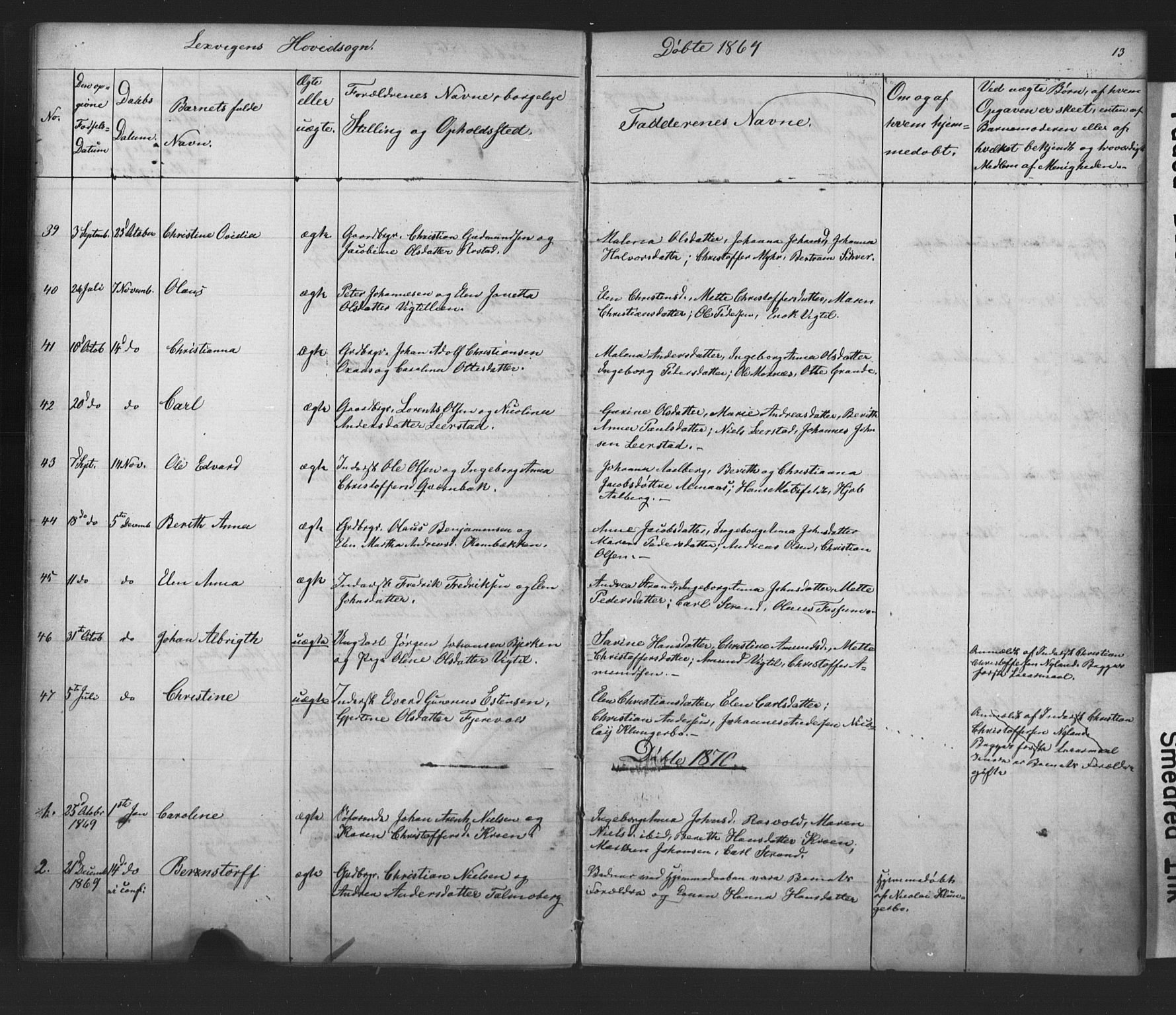Ministerialprotokoller, klokkerbøker og fødselsregistre - Nord-Trøndelag, SAT/A-1458/701/L0018: Klokkerbok nr. 701C02, 1868-1872, s. 13