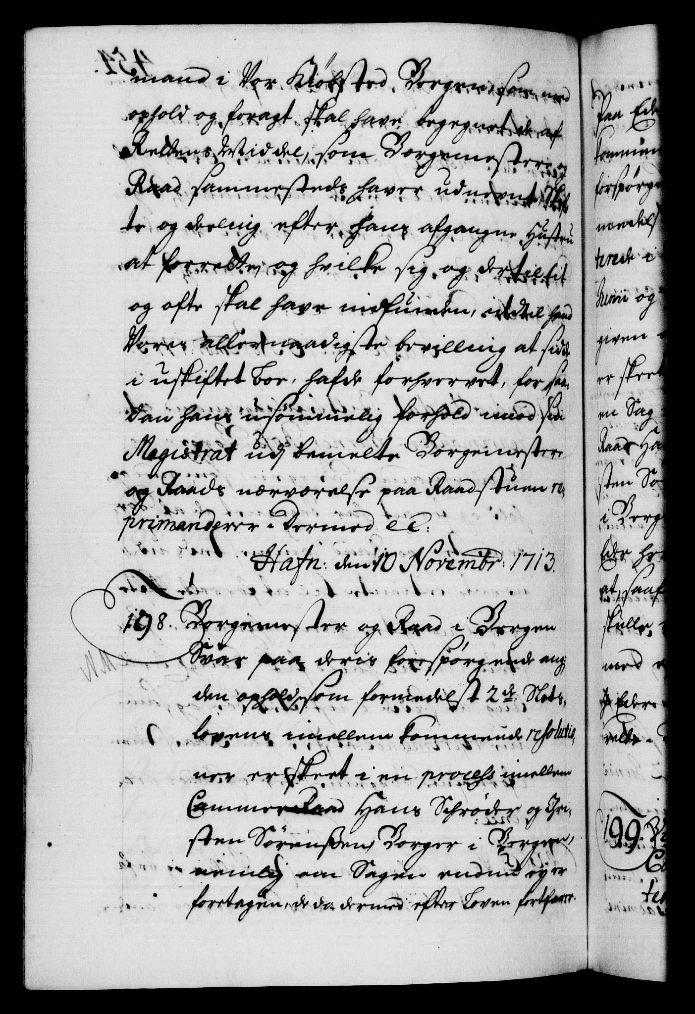 Danske Kanselli 1572-1799, AV/RA-EA-3023/F/Fc/Fca/Fcab/L0019: Norske tegnelser, 1710-1714, s. 454b