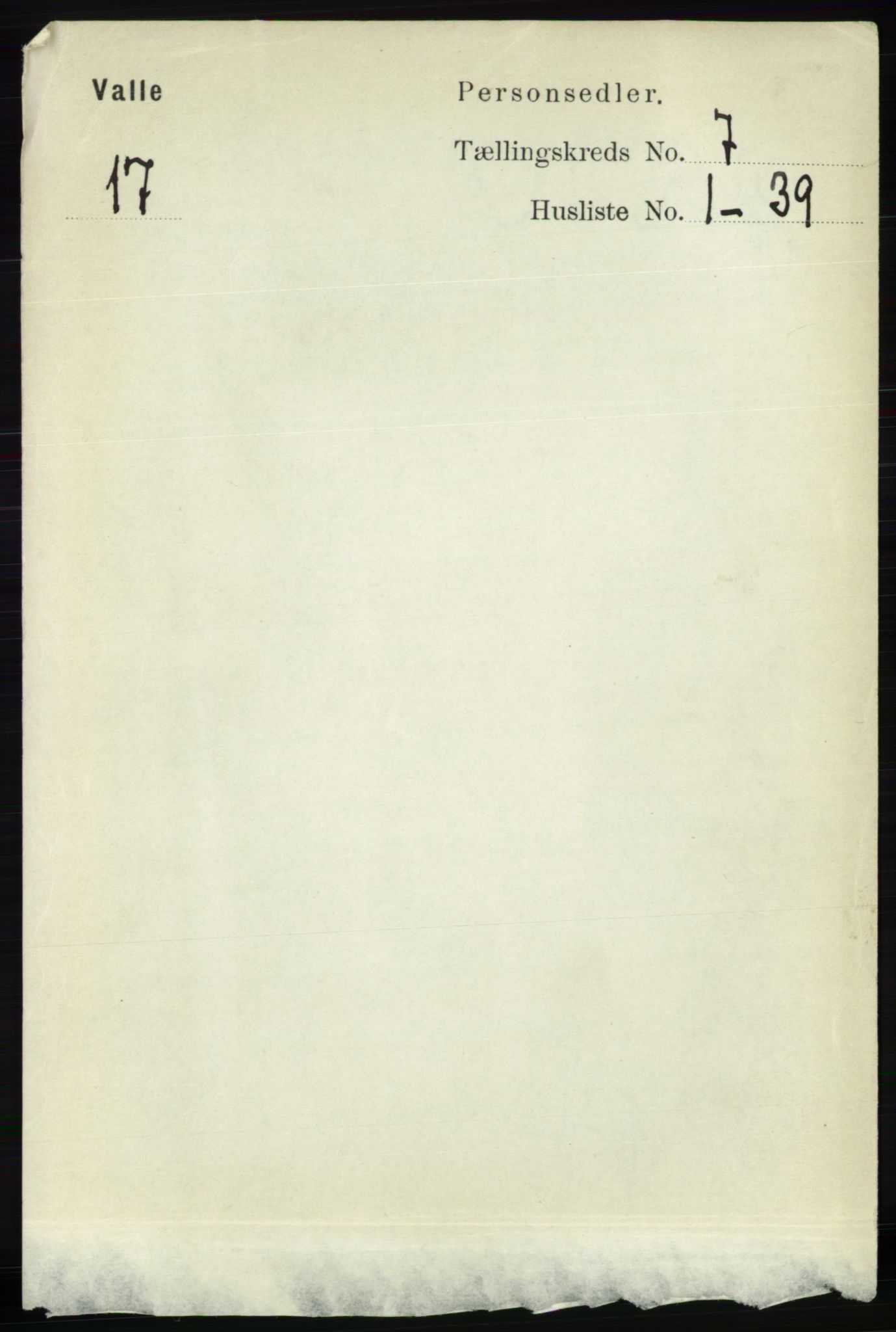 RA, Folketelling 1891 for 0940 Valle herred, 1891, s. 1966