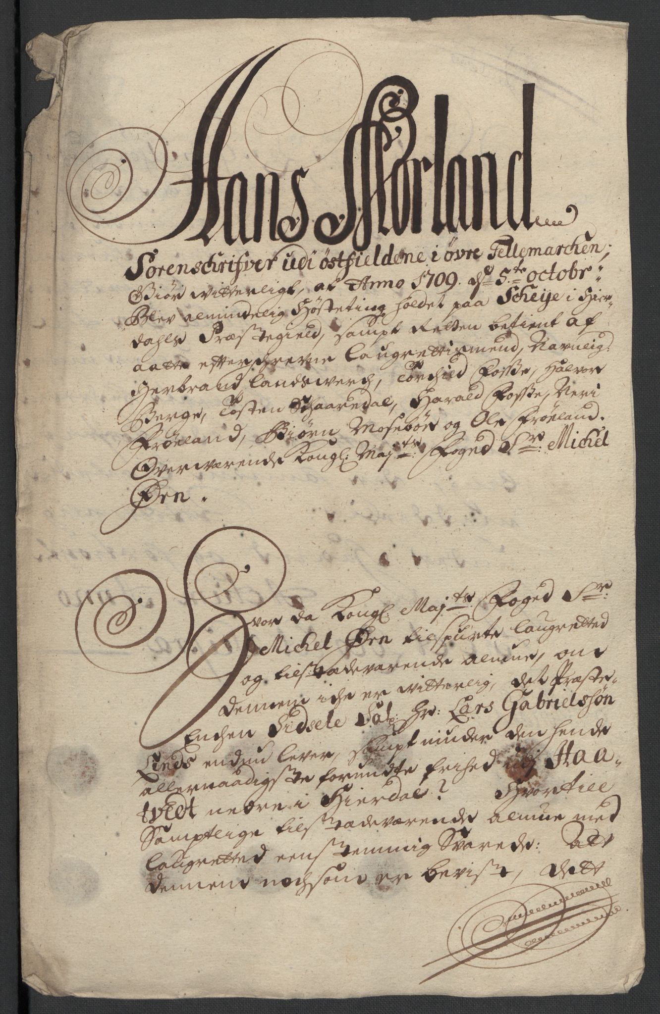 Rentekammeret inntil 1814, Reviderte regnskaper, Fogderegnskap, RA/EA-4092/R36/L2118: Fogderegnskap Øvre og Nedre Telemark og Bamble, 1708-1709, s. 194