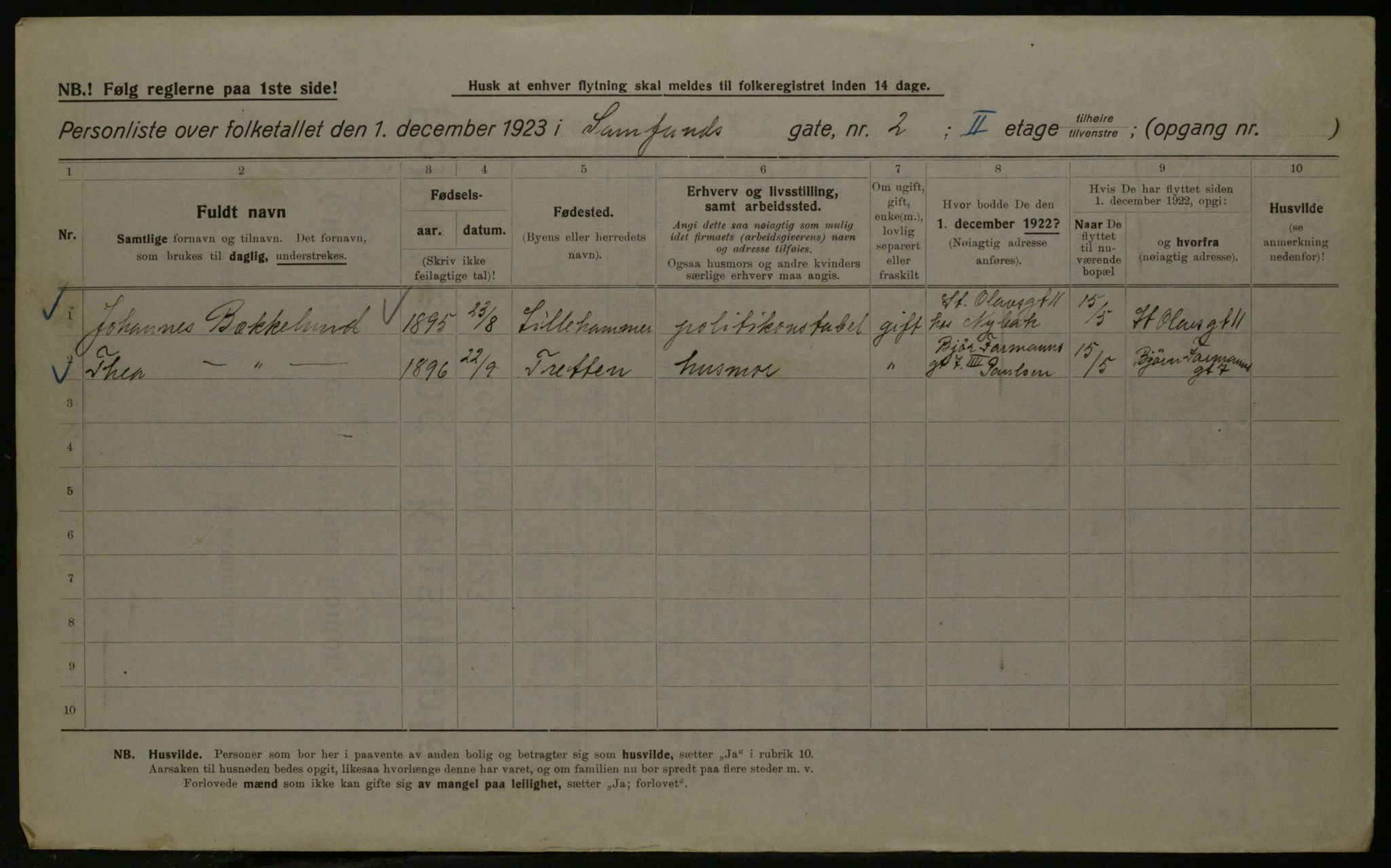 OBA, Kommunal folketelling 1.12.1923 for Kristiania, 1923, s. 95818