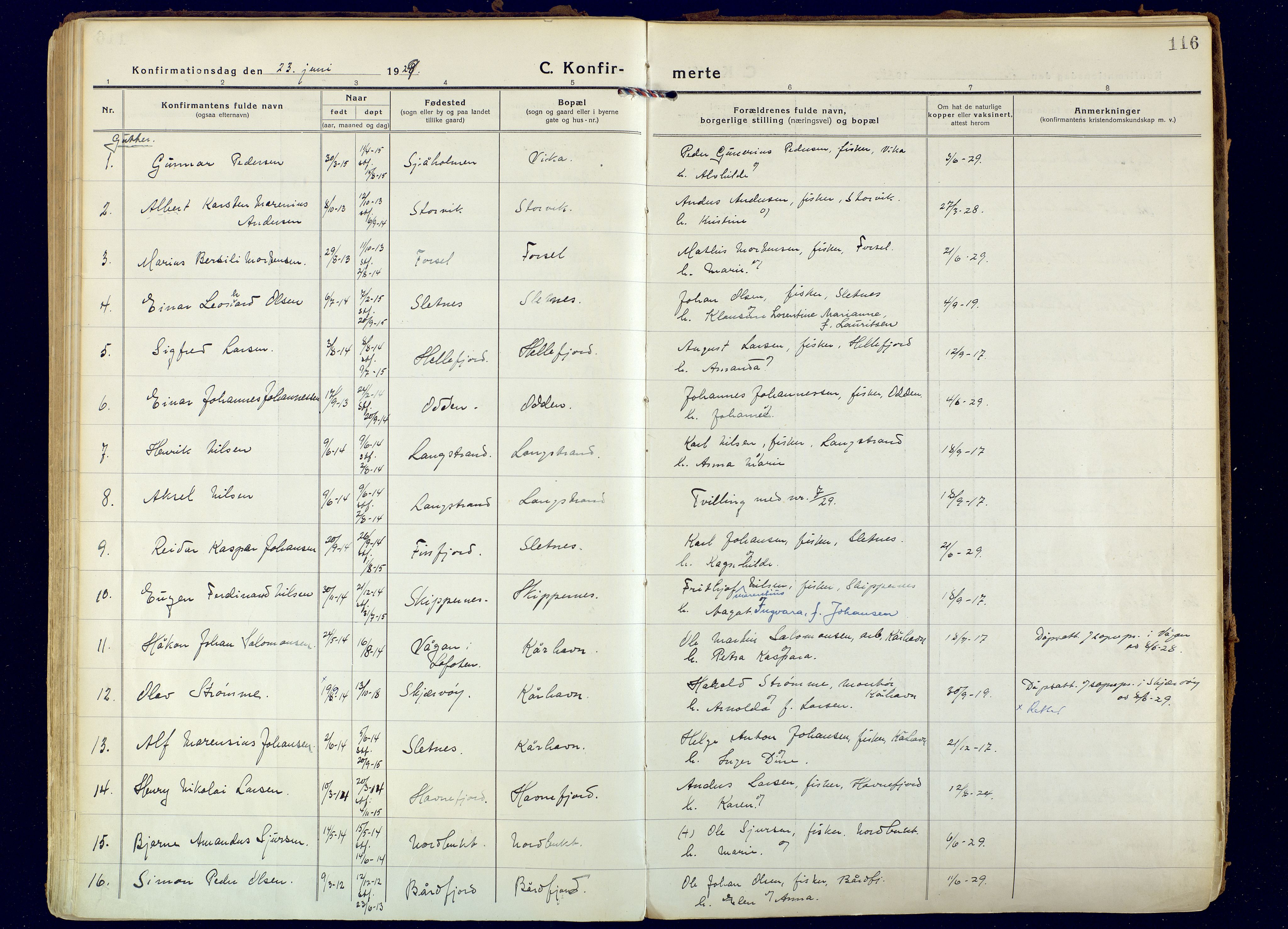 Hammerfest sokneprestkontor, SATØ/S-1347: Ministerialbok nr. 18, 1918-1933, s. 116