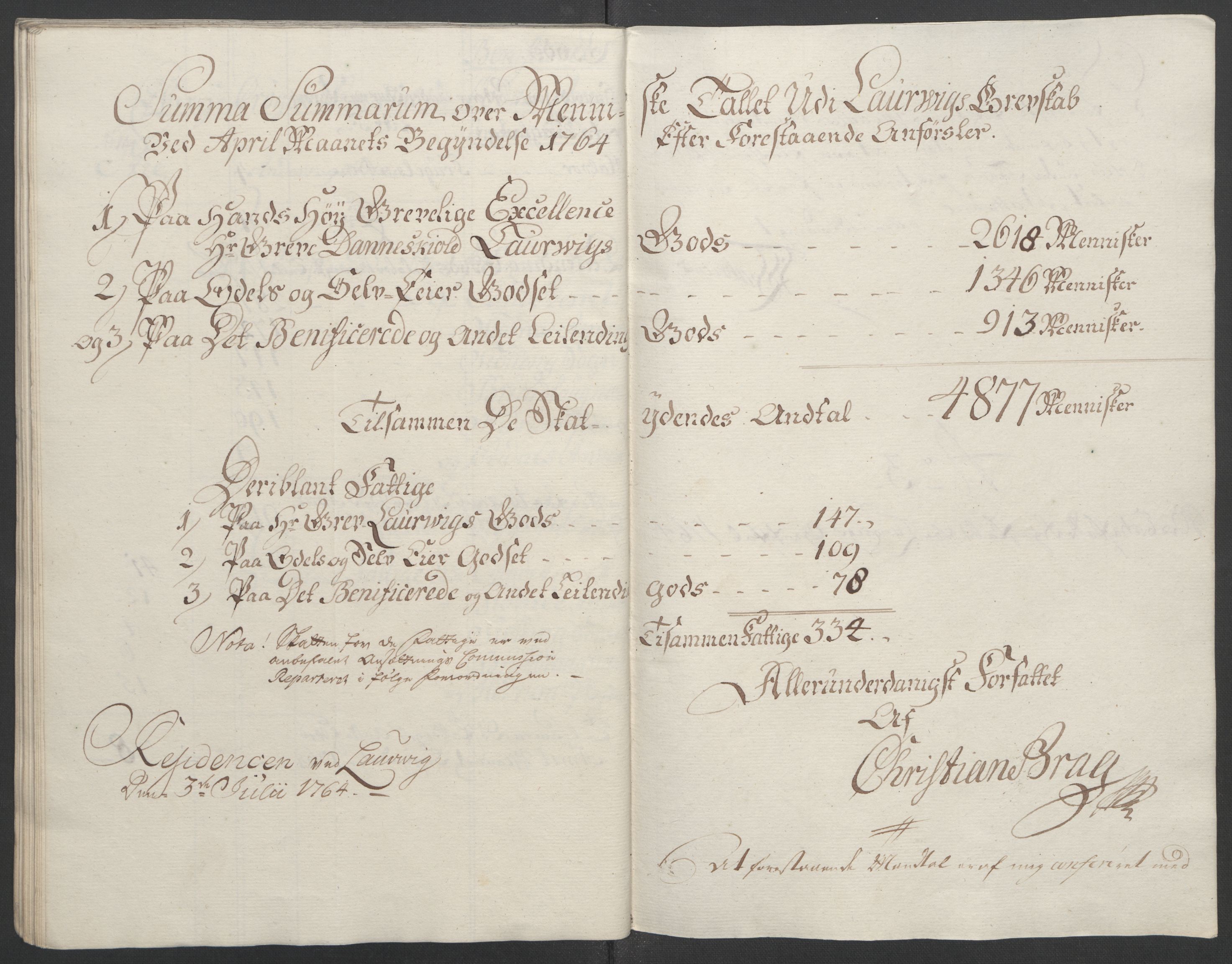 Rentekammeret inntil 1814, Reviderte regnskaper, Fogderegnskap, AV/RA-EA-4092/R33/L2033: Ekstraskatten Larvik grevskap, 1762-1764, s. 538