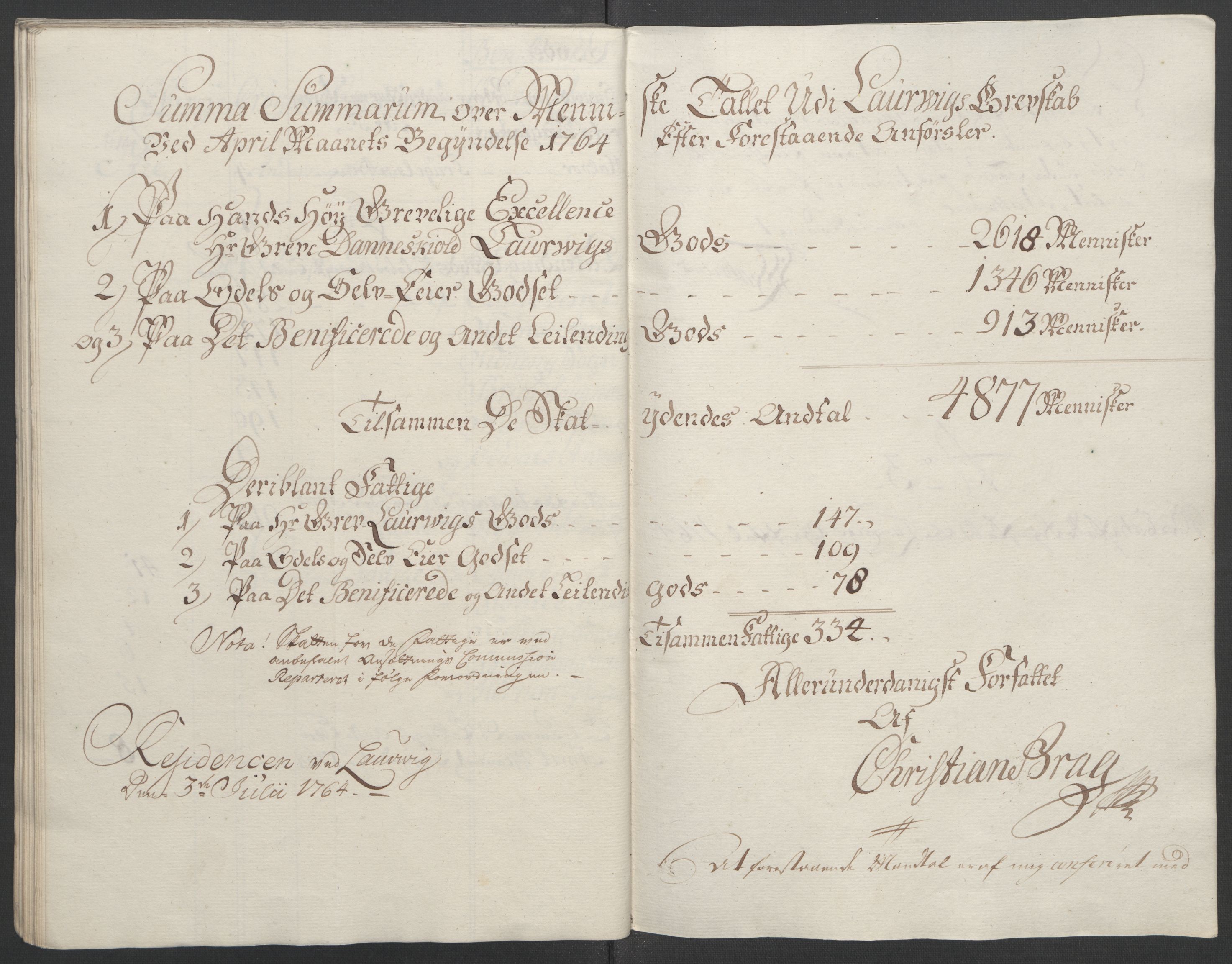 Rentekammeret inntil 1814, Reviderte regnskaper, Fogderegnskap, RA/EA-4092/R33/L2033: Ekstraskatten Larvik grevskap, 1762-1764, s. 538