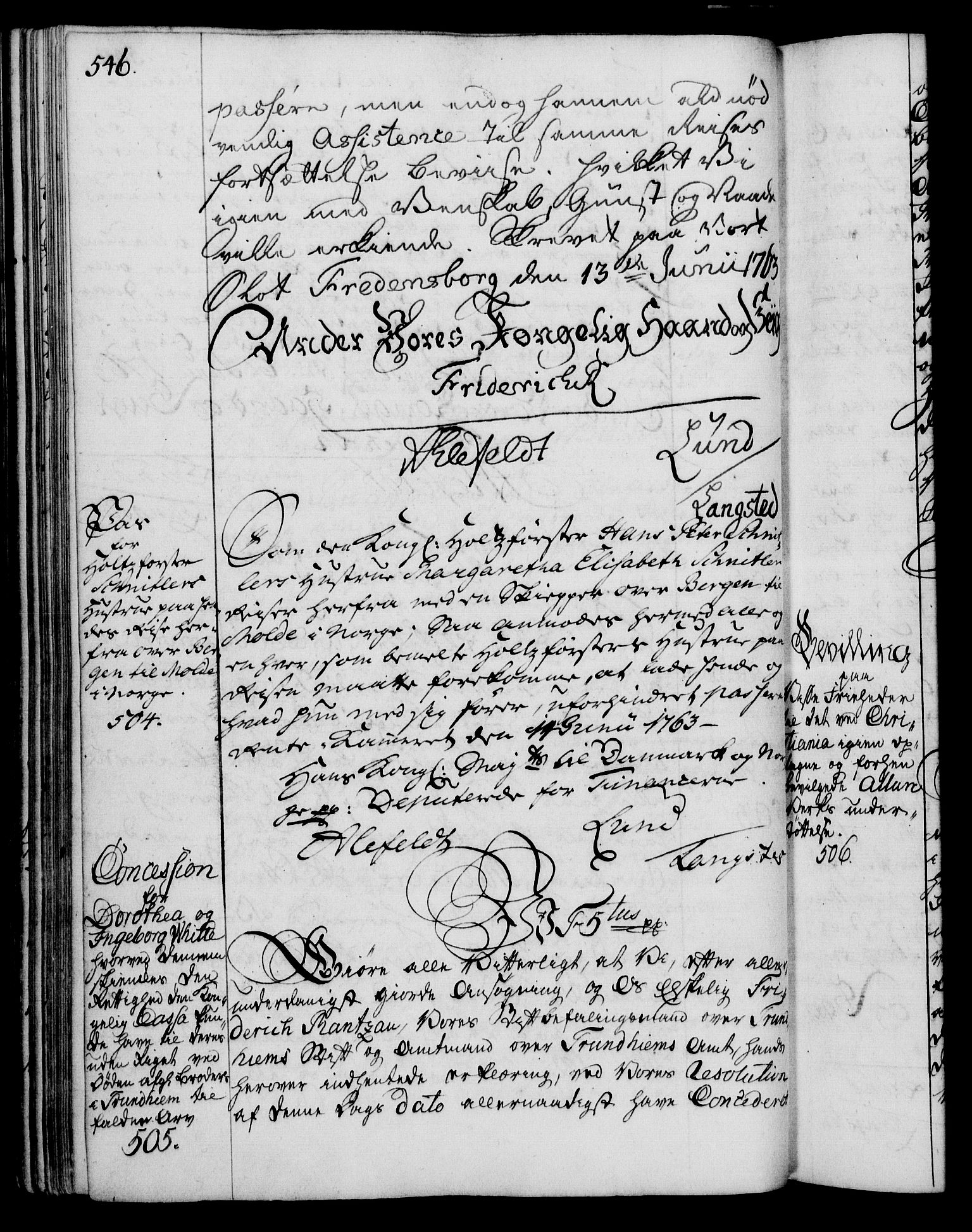 Rentekammeret, Kammerkanselliet, RA/EA-3111/G/Gg/Gga/L0007: Norsk ekspedisjonsprotokoll med register (merket RK 53.7), 1759-1768, s. 546
