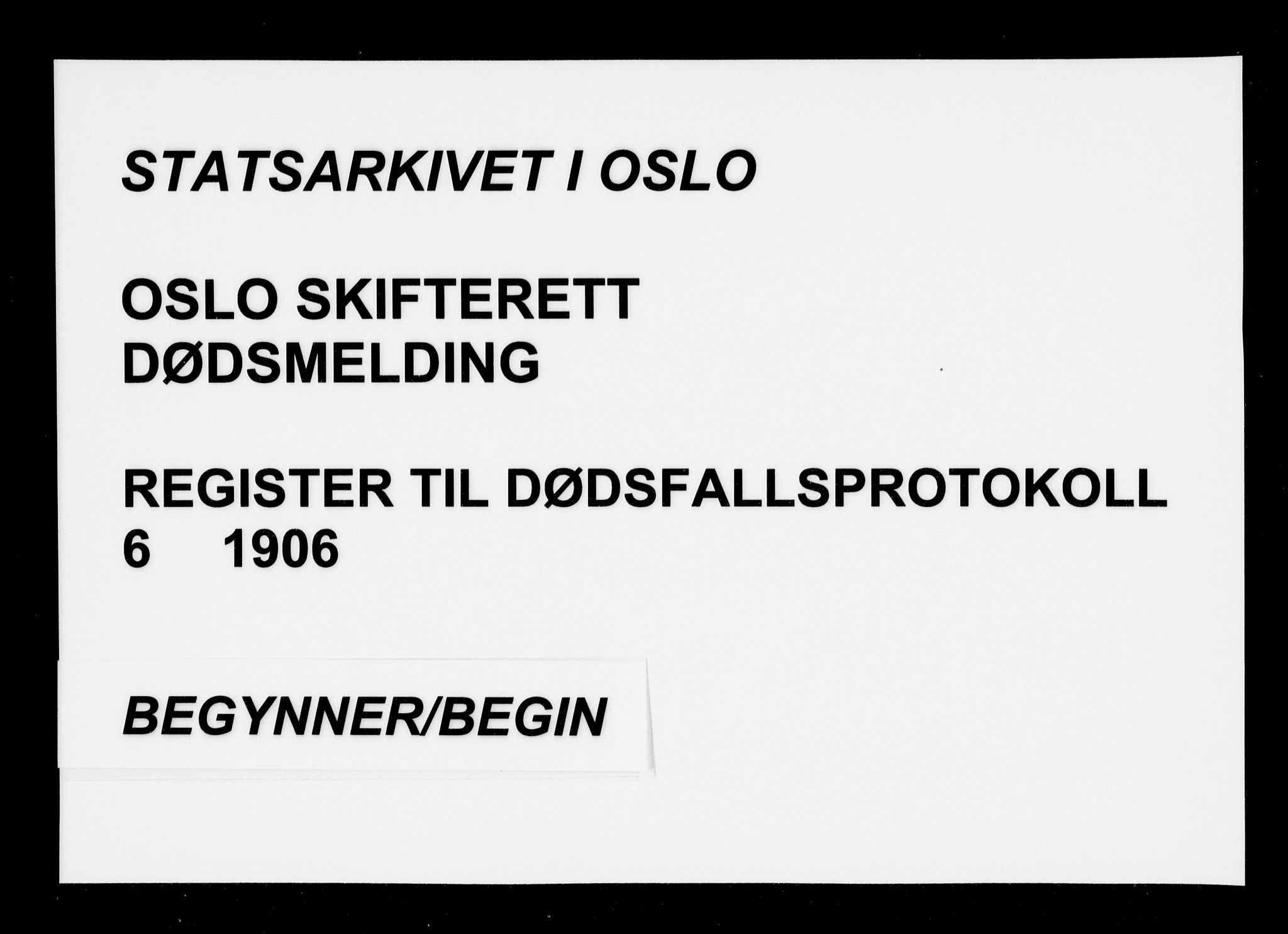 Oslo skifterett, AV/SAO-A-10383/F/Fa/Faa/L0006: Navneregister, 1906