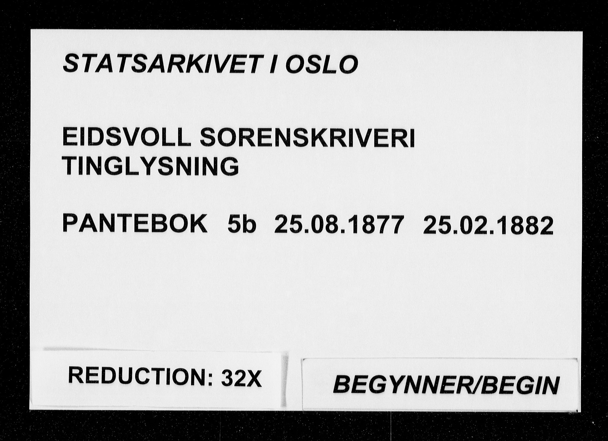 Eidsvoll tingrett, SAO/A-10371/G/Gb/Gba/L0005b: Pantebok nr. 5b, 1877-1882