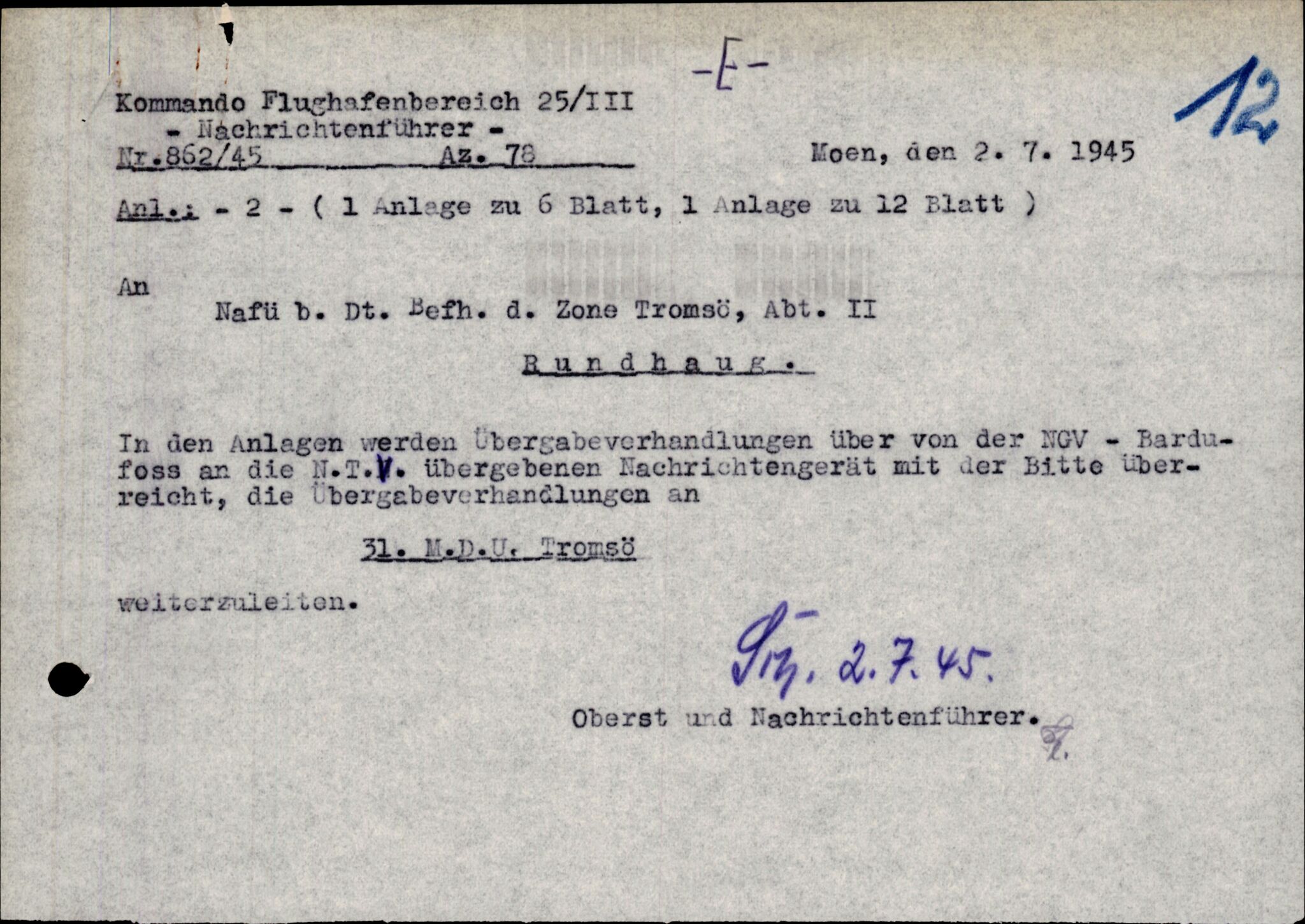 Forsvarets Overkommando. 2 kontor. Arkiv 11.4. Spredte tyske arkivsaker, AV/RA-RAFA-7031/D/Dar/Darc/L0007: FO.II, 1945, s. 432