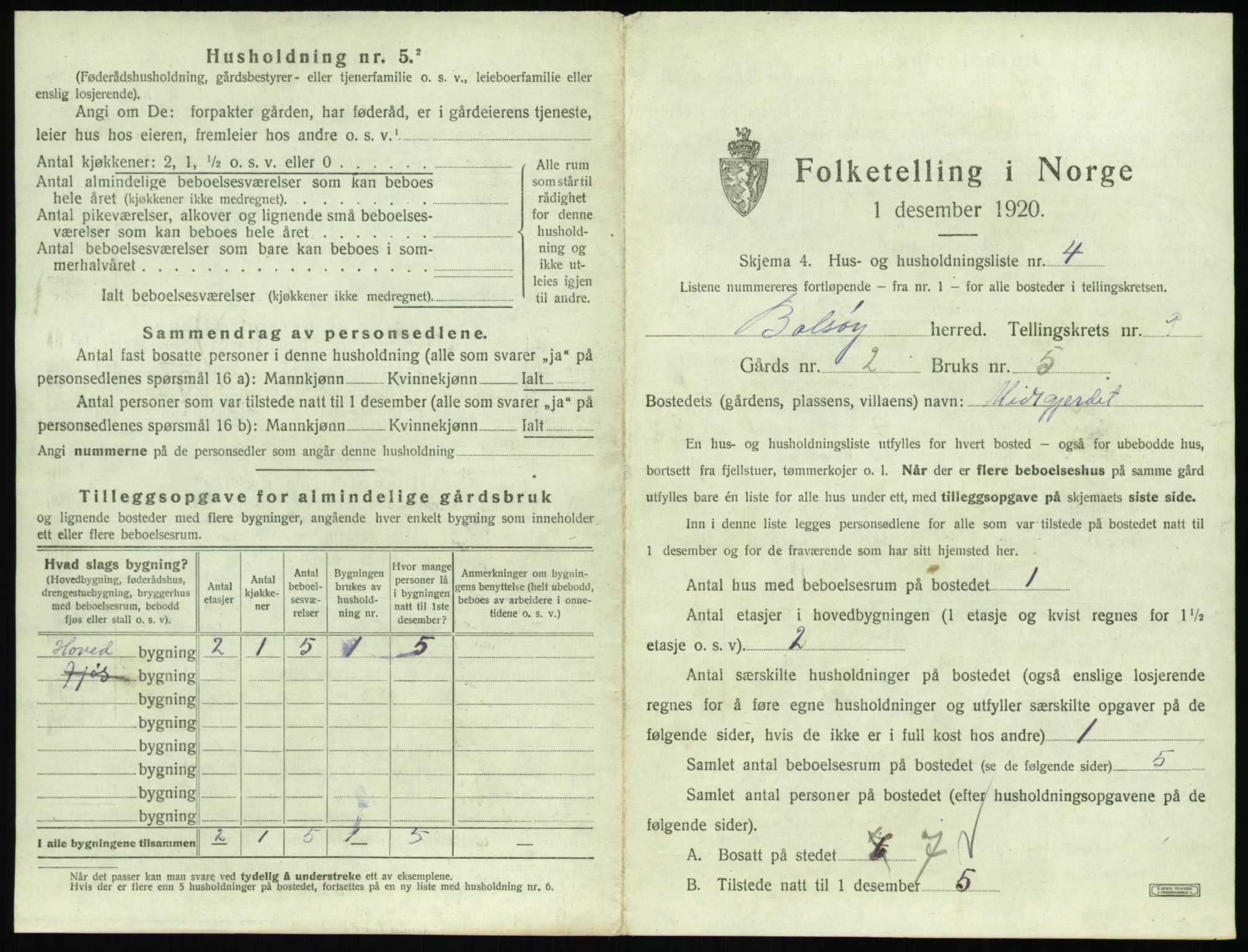 SAT, Folketelling 1920 for 1544 Bolsøy herred, 1920, s. 1347