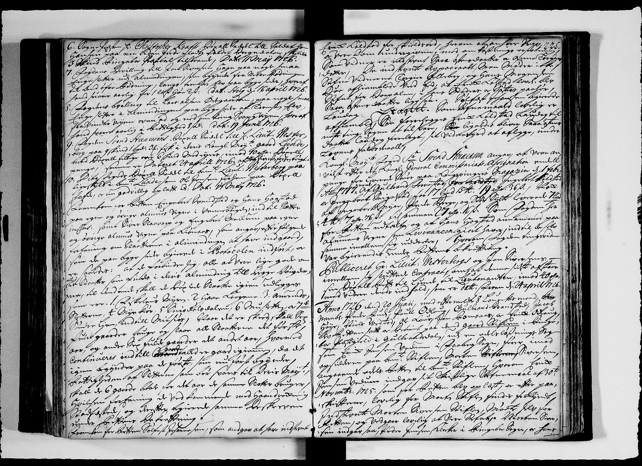 Sorenskriverier i Gudbrandsdalen, SAH/TING-036/G/Gb/Gbc/L0010: Tingbok - Nord- og Sør-Gudbrandsdal, 1724-1726, s. 224b-225a