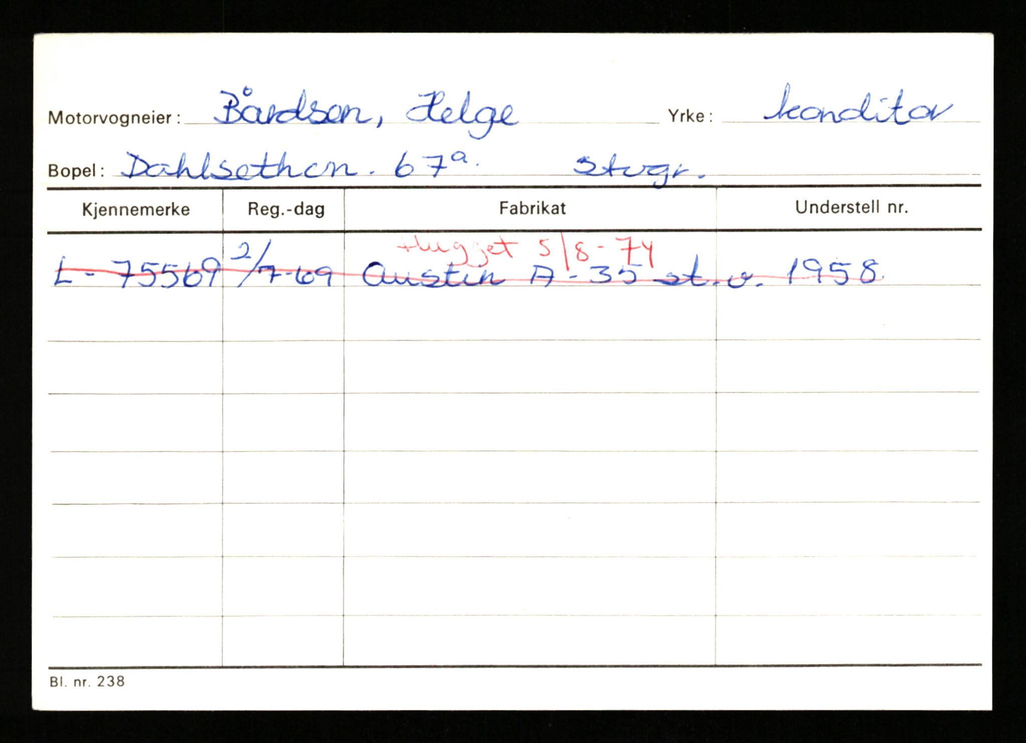 Stavanger trafikkstasjon, AV/SAST-A-101942/0/H/L0005: Bue - Dahlstrøm, 1930-1971, s. 2003