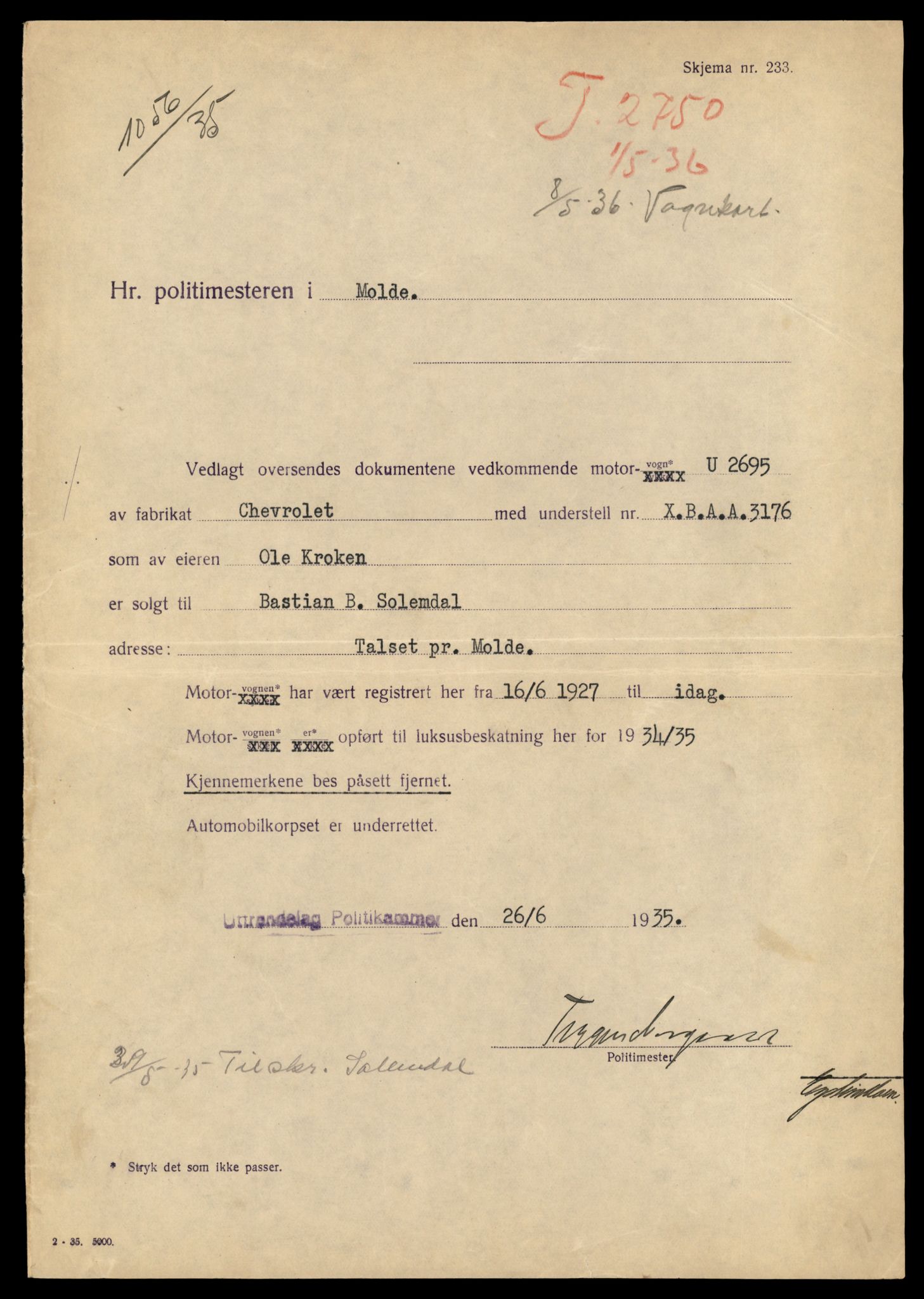 Møre og Romsdal vegkontor - Ålesund trafikkstasjon, AV/SAT-A-4099/F/Fe/L0034: Registreringskort for kjøretøy T 12500 - T 12652, 1927-1998, s. 936