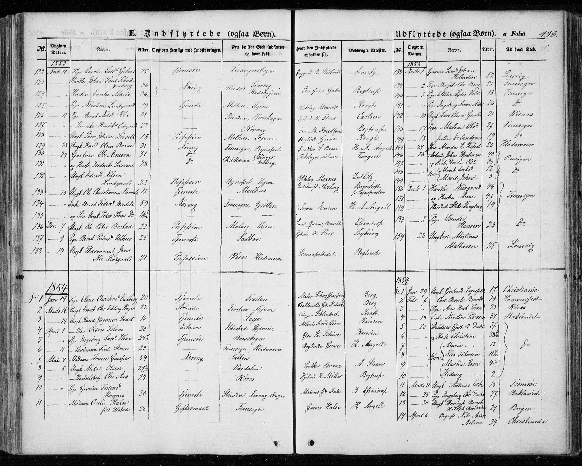 Ministerialprotokoller, klokkerbøker og fødselsregistre - Sør-Trøndelag, SAT/A-1456/601/L0051: Ministerialbok nr. 601A19, 1848-1857, s. 493