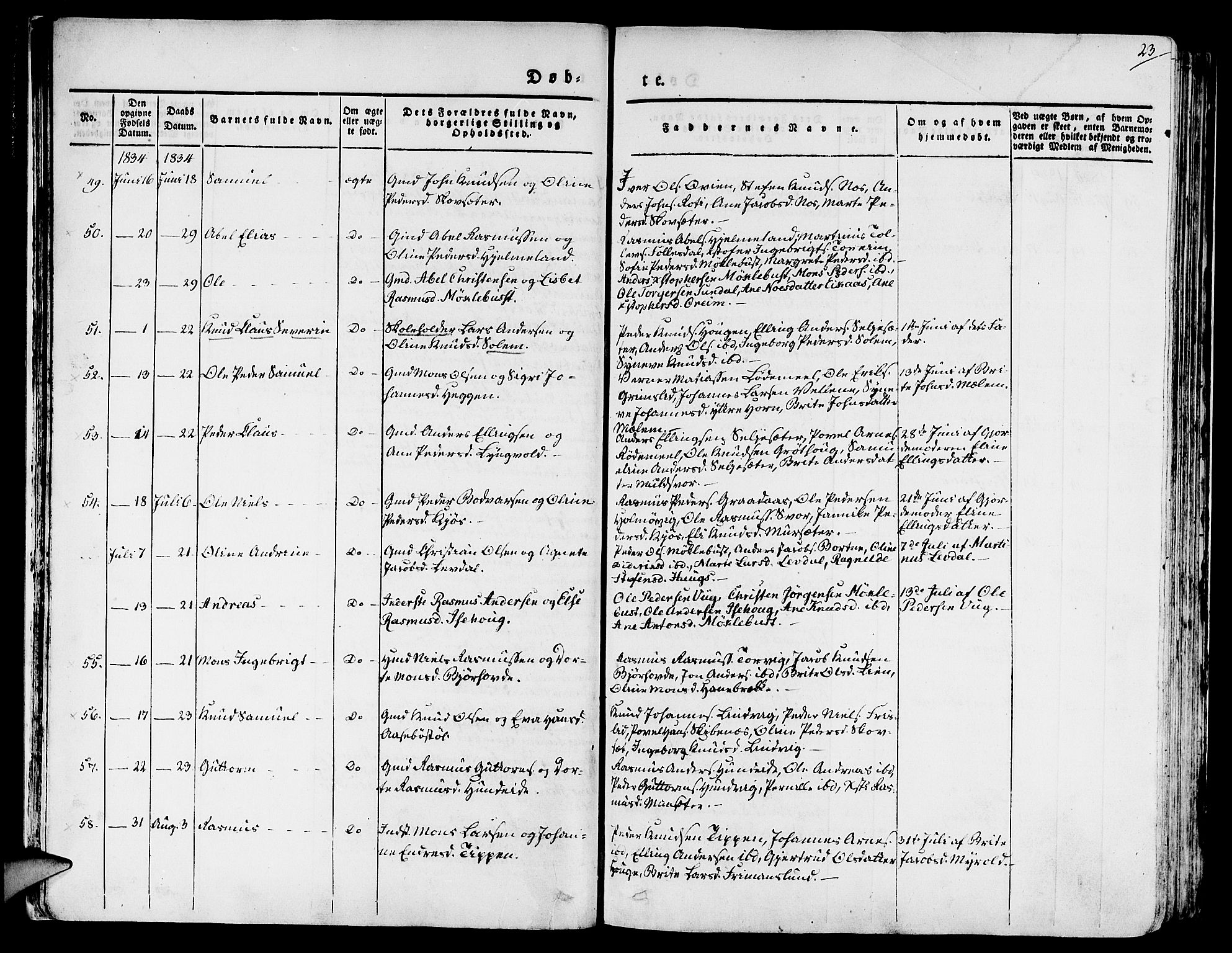 Eid sokneprestembete, AV/SAB-A-82301/H/Haa/Haaa/L0006: Ministerialbok nr. A 6, 1831-1843, s. 23