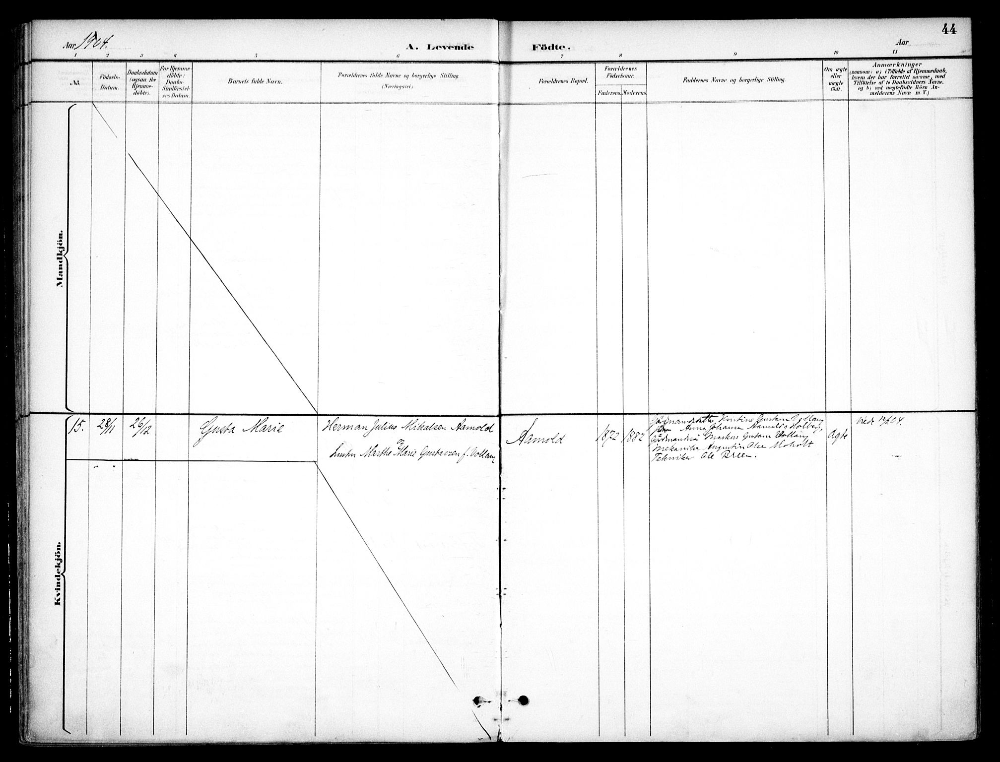 Nannestad prestekontor Kirkebøker, SAO/A-10414a/F/Fc/L0002: Ministerialbok nr. III 2, 1893-1907, s. 44