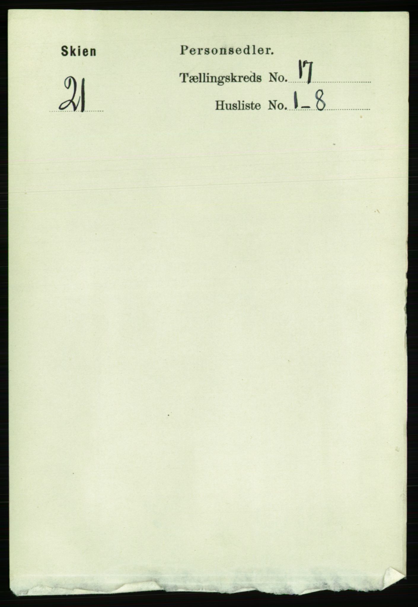 RA, Folketelling 1891 for 0806 Skien kjøpstad, 1891, s. 4810