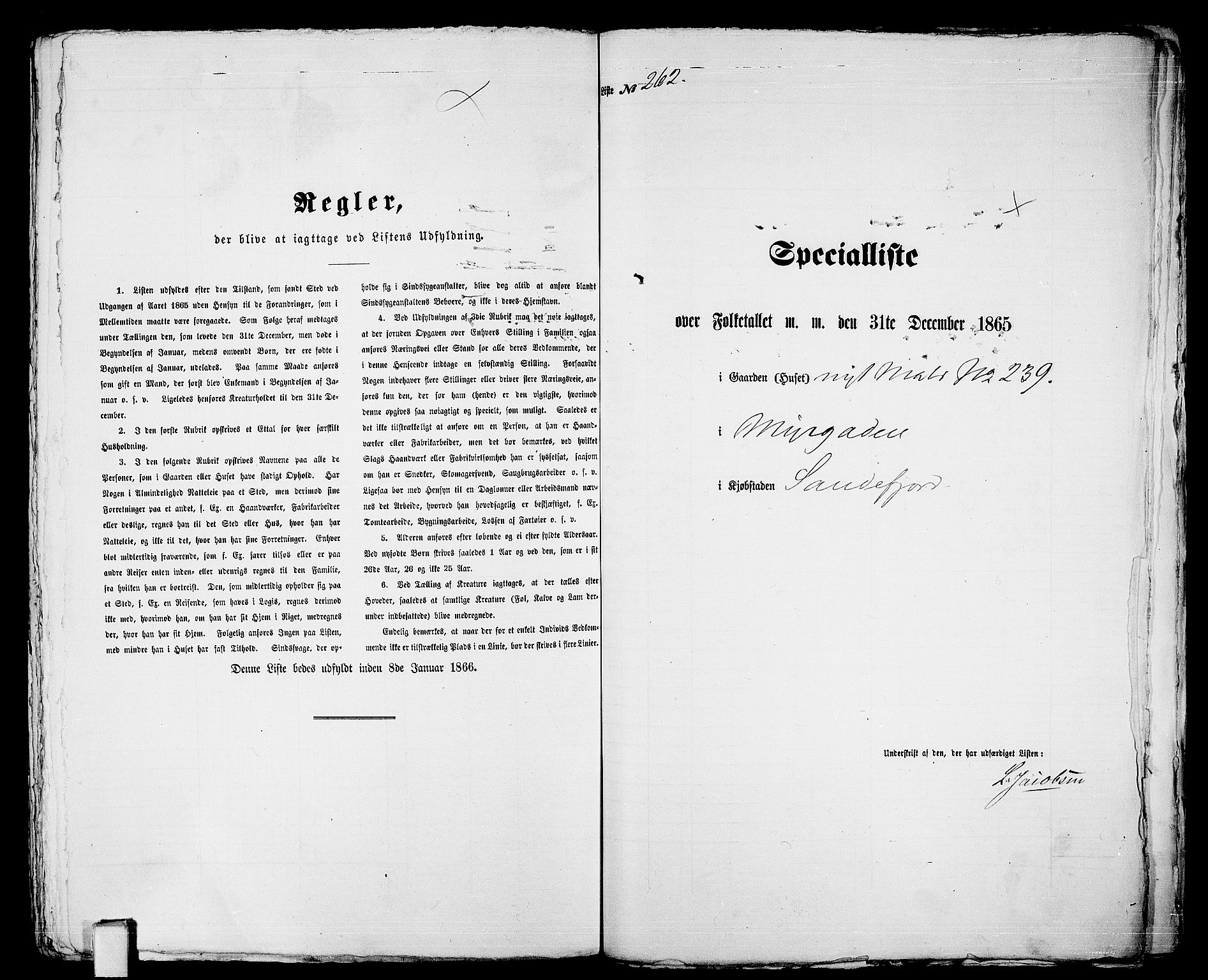 RA, Folketelling 1865 for 0706B Sandeherred prestegjeld, Sandefjord kjøpstad, 1865, s. 534