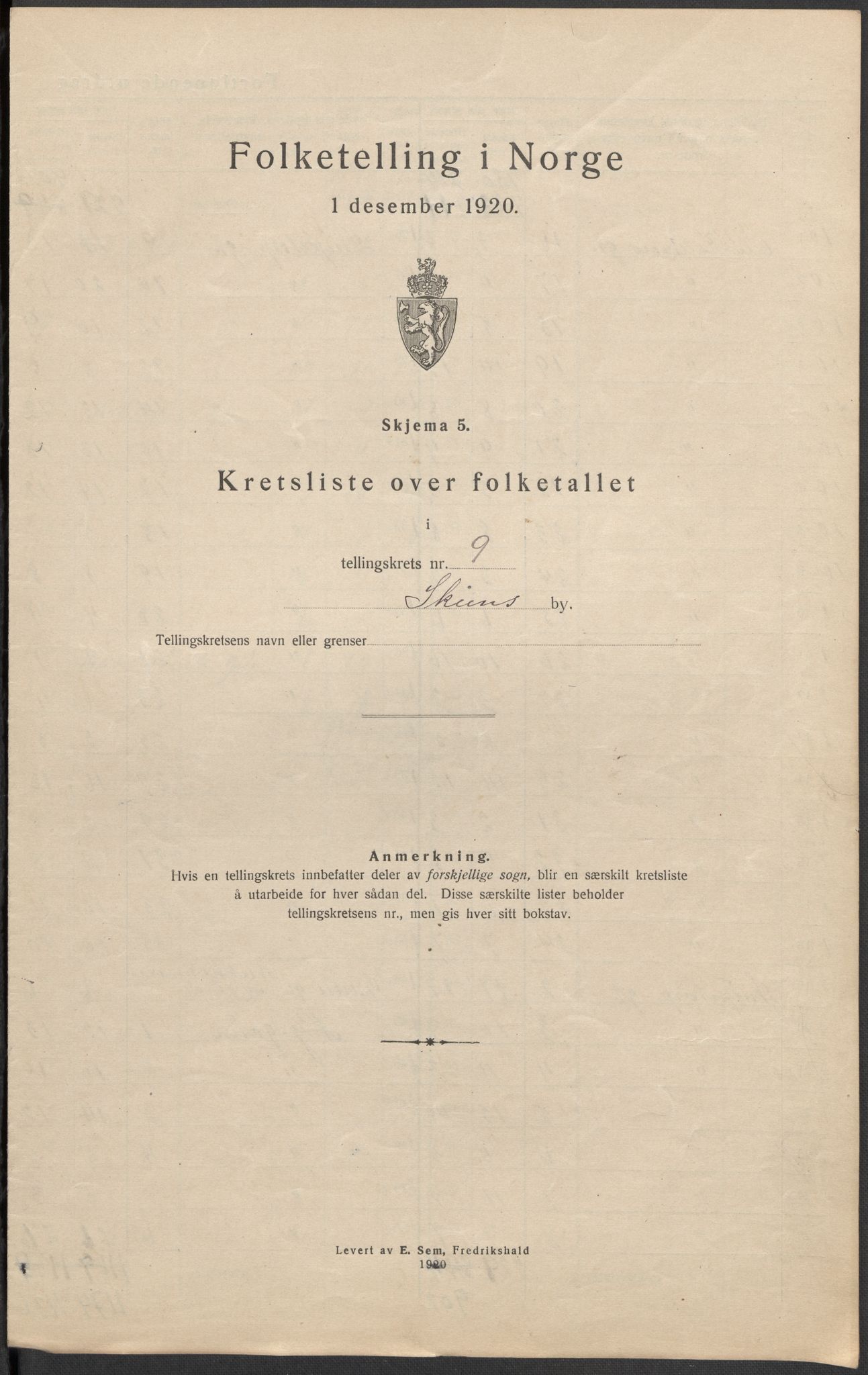 SAKO, Folketelling 1920 for 0806 Skien kjøpstad, 1920, s. 49