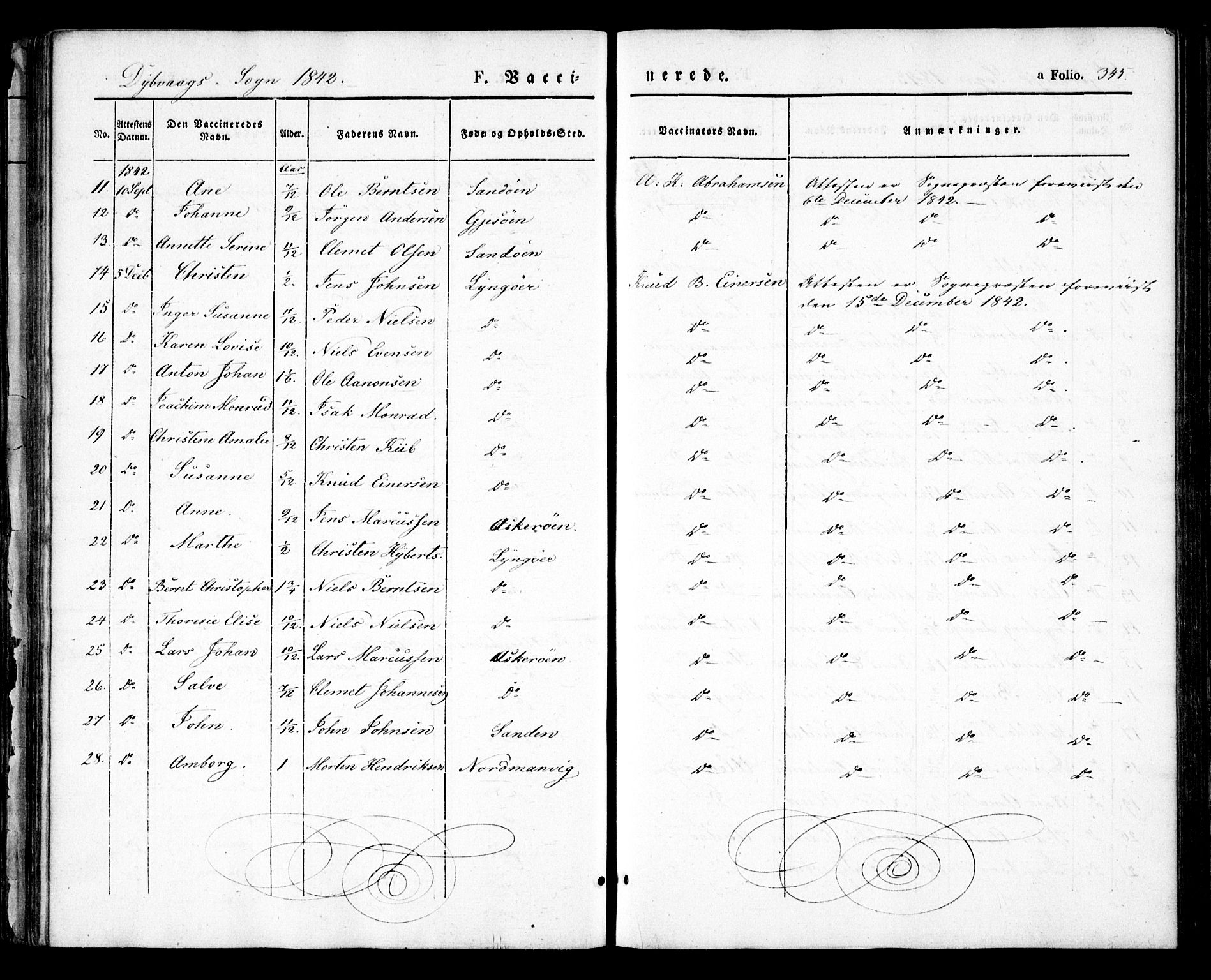 Dypvåg sokneprestkontor, AV/SAK-1111-0007/F/Fa/Faa/L0005: Ministerialbok nr. A 5, 1841-1854, s. 345