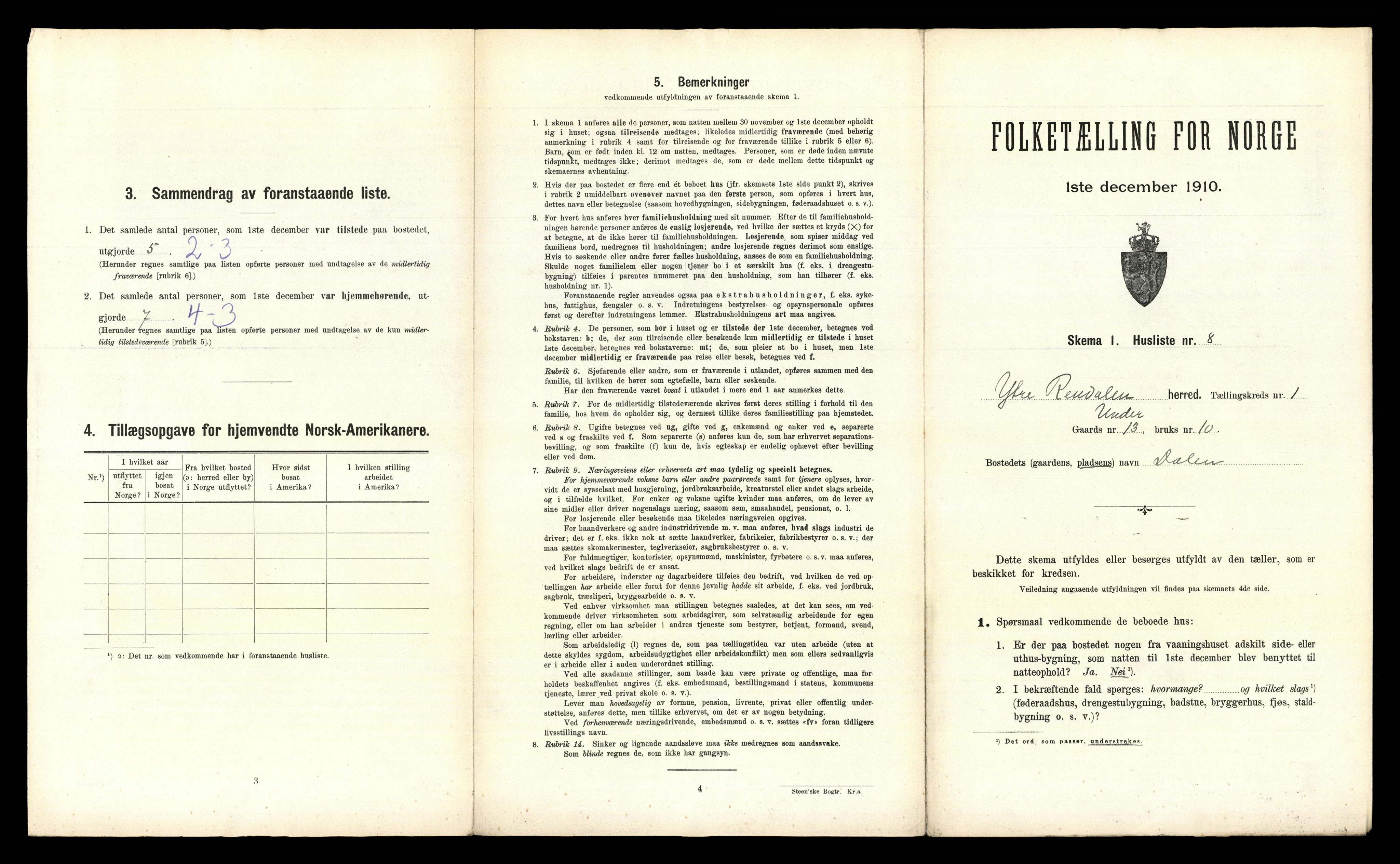 RA, Folketelling 1910 for 0432 Ytre Rendal herred, 1910, s. 37