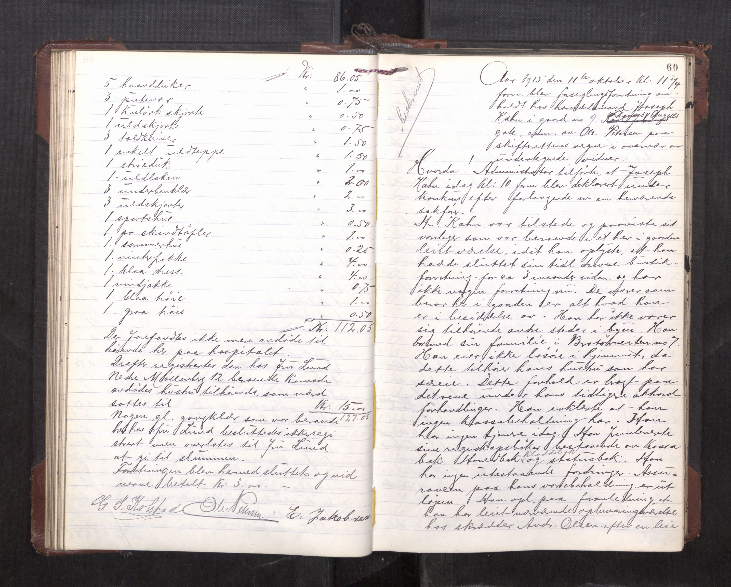 Trondheim byfogd, AV/SAT-A-0003/1/3/3C/L0036: Skifteregistreringsprotokoll - 14/4-24/9. (u/ register), 1915-1918, s. 60