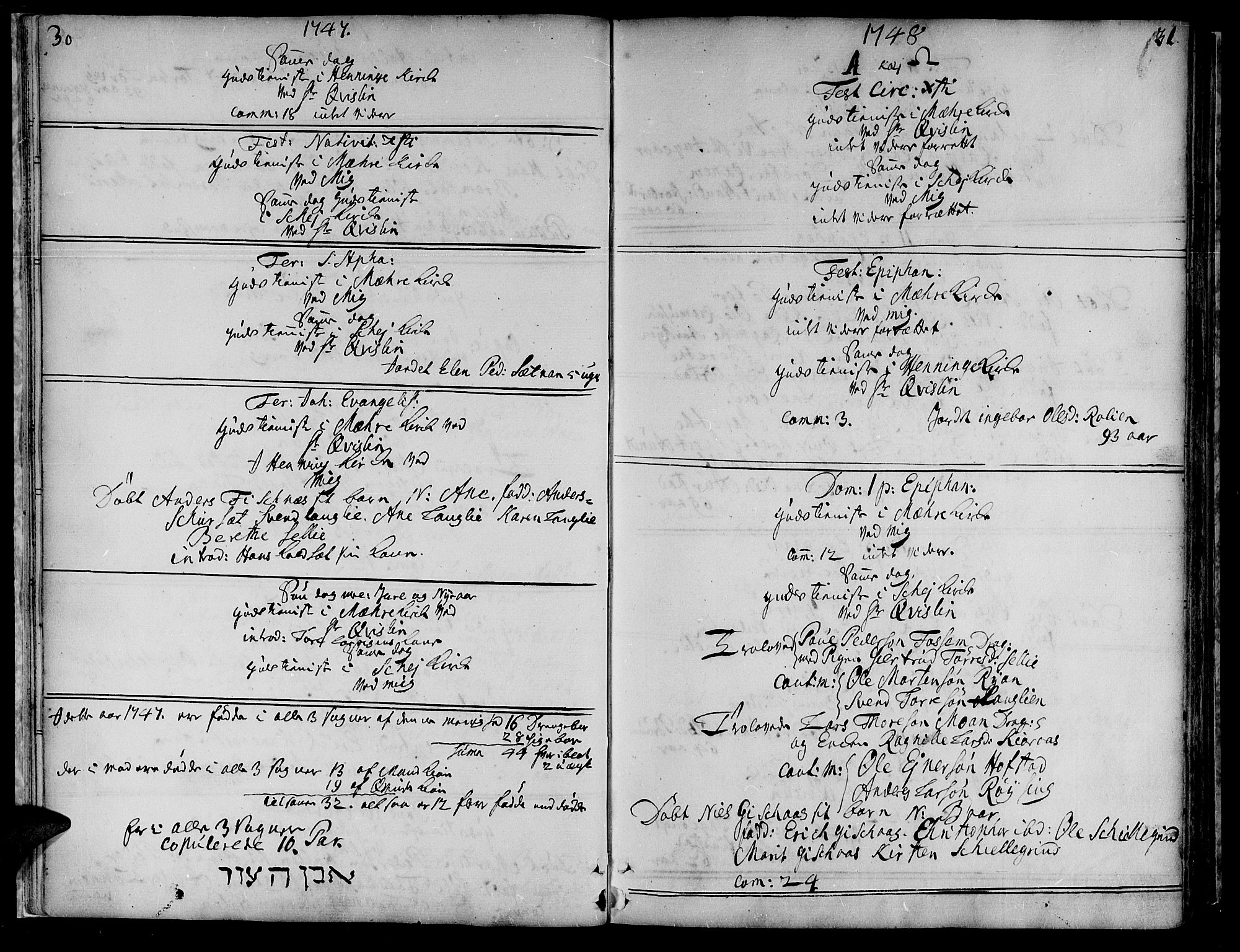 Ministerialprotokoller, klokkerbøker og fødselsregistre - Nord-Trøndelag, SAT/A-1458/735/L0330: Ministerialbok nr. 735A01, 1740-1766, s. 30-31