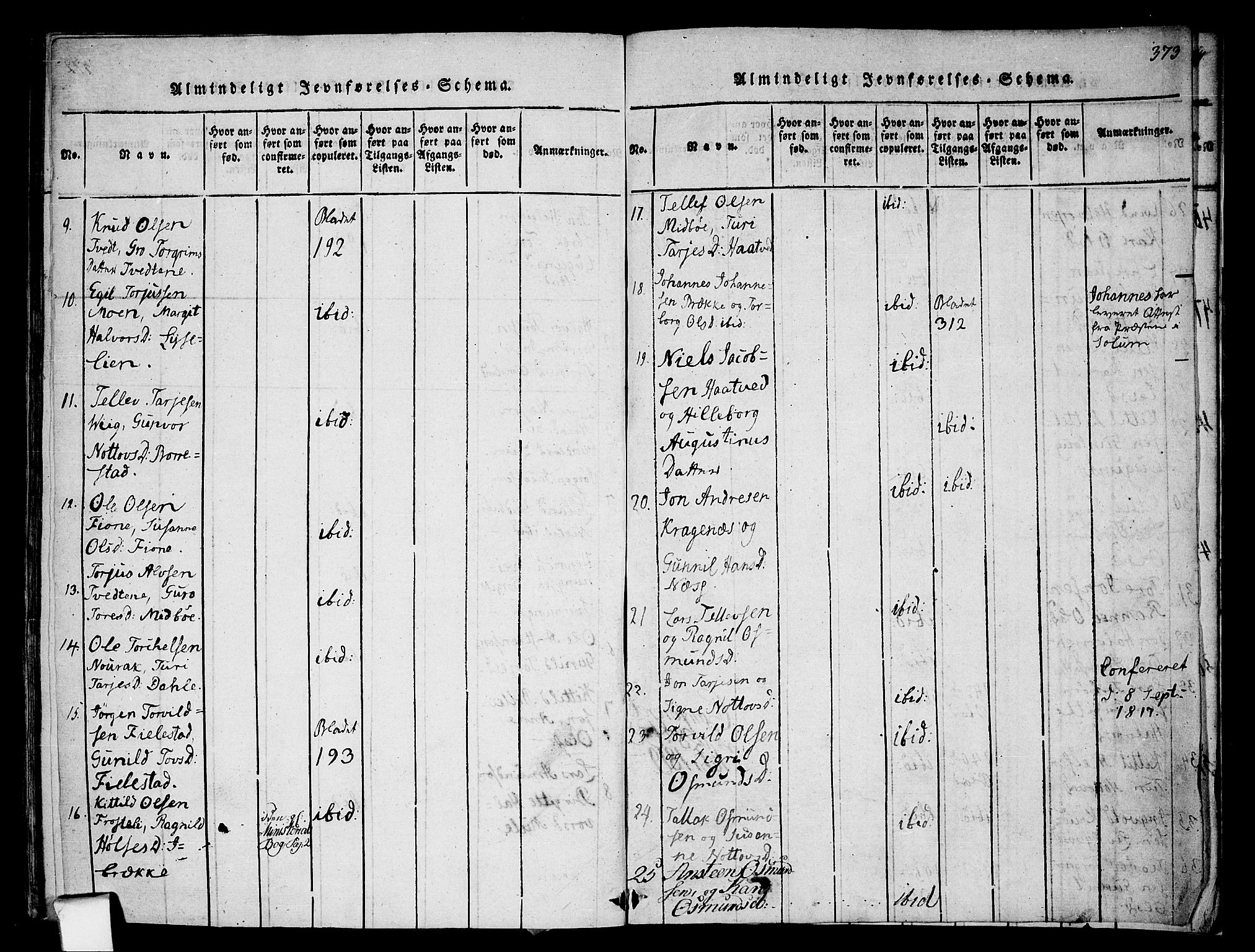 Nissedal kirkebøker, AV/SAKO-A-288/F/Fa/L0002: Ministerialbok nr. I 2, 1814-1845, s. 373