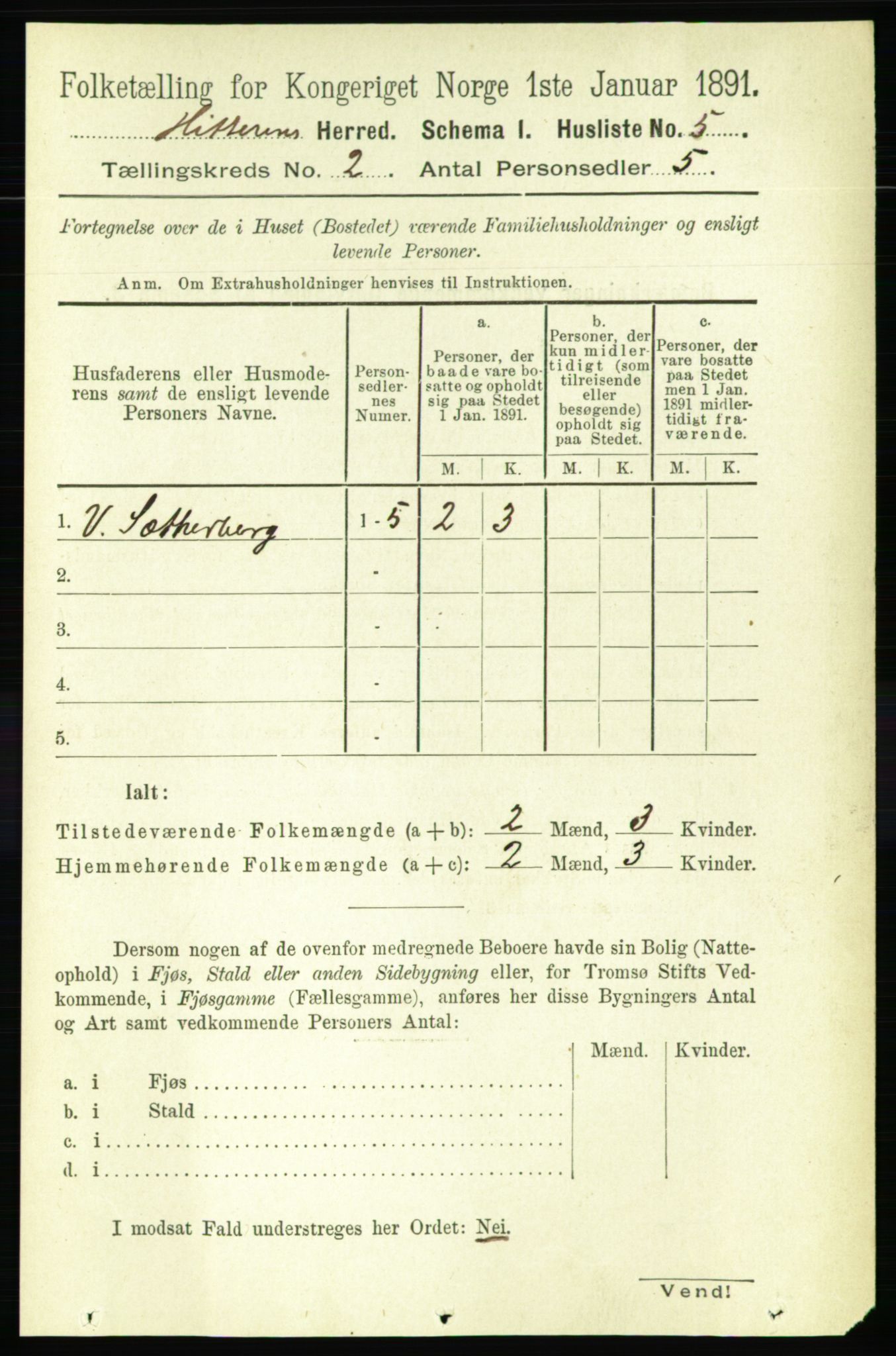 RA, Folketelling 1891 for 1617 Hitra herred, 1891, s. 189