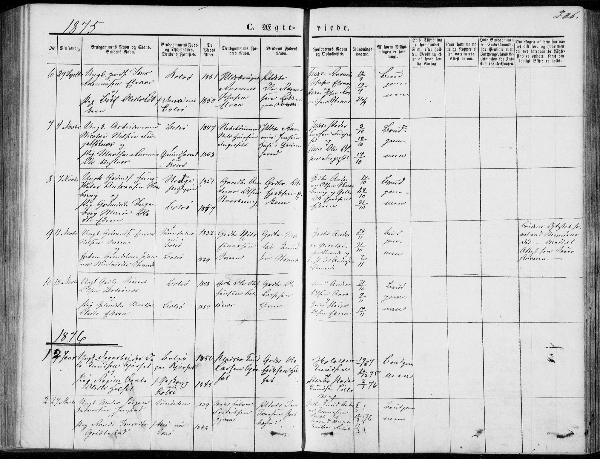 Ministerialprotokoller, klokkerbøker og fødselsregistre - Møre og Romsdal, AV/SAT-A-1454/555/L0655: Ministerialbok nr. 555A05, 1869-1886, s. 306