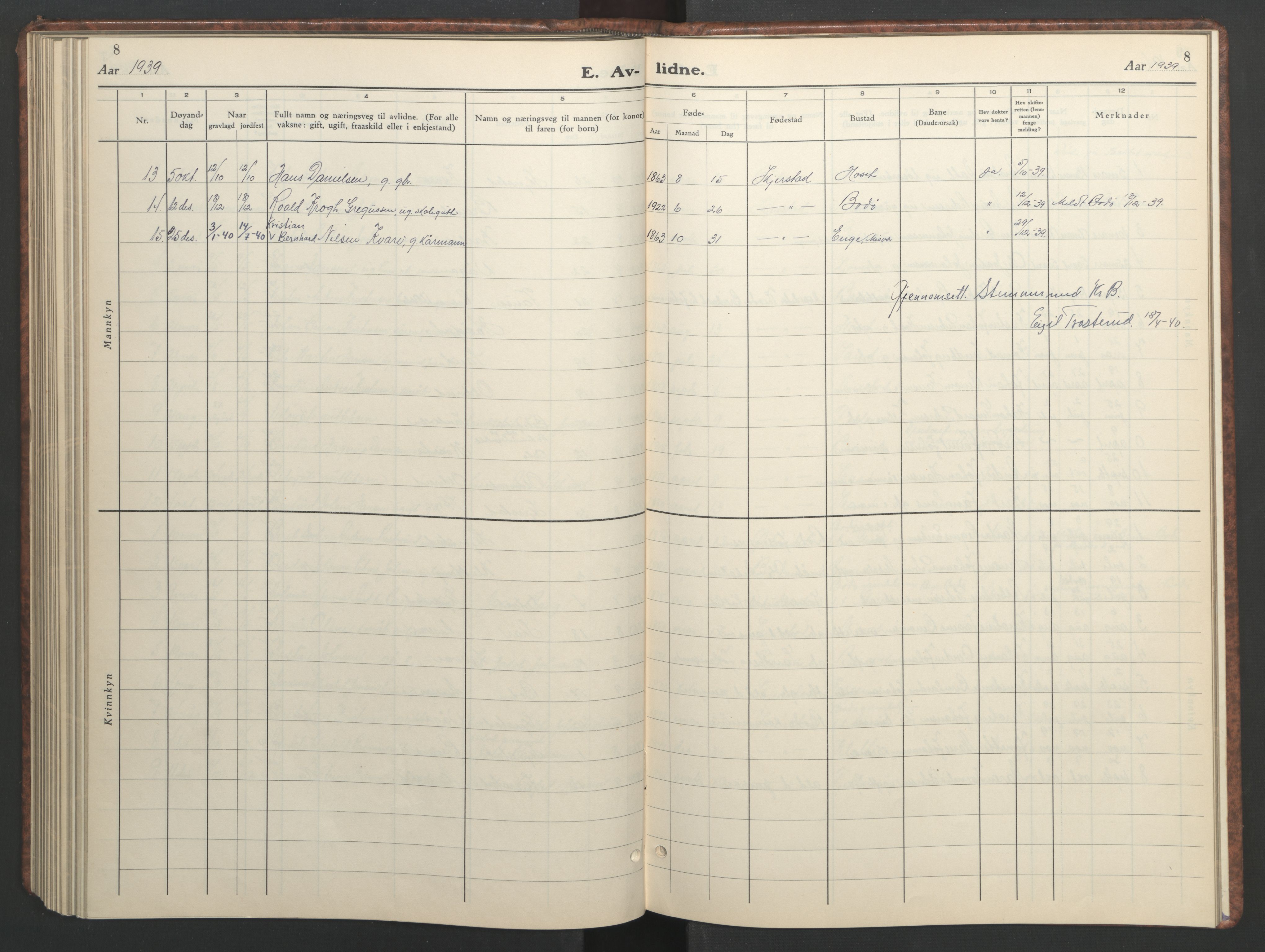 Ministerialprotokoller, klokkerbøker og fødselsregistre - Nordland, AV/SAT-A-1459/852/L0758: Klokkerbok nr. 852C09, 1935-1952, s. 8