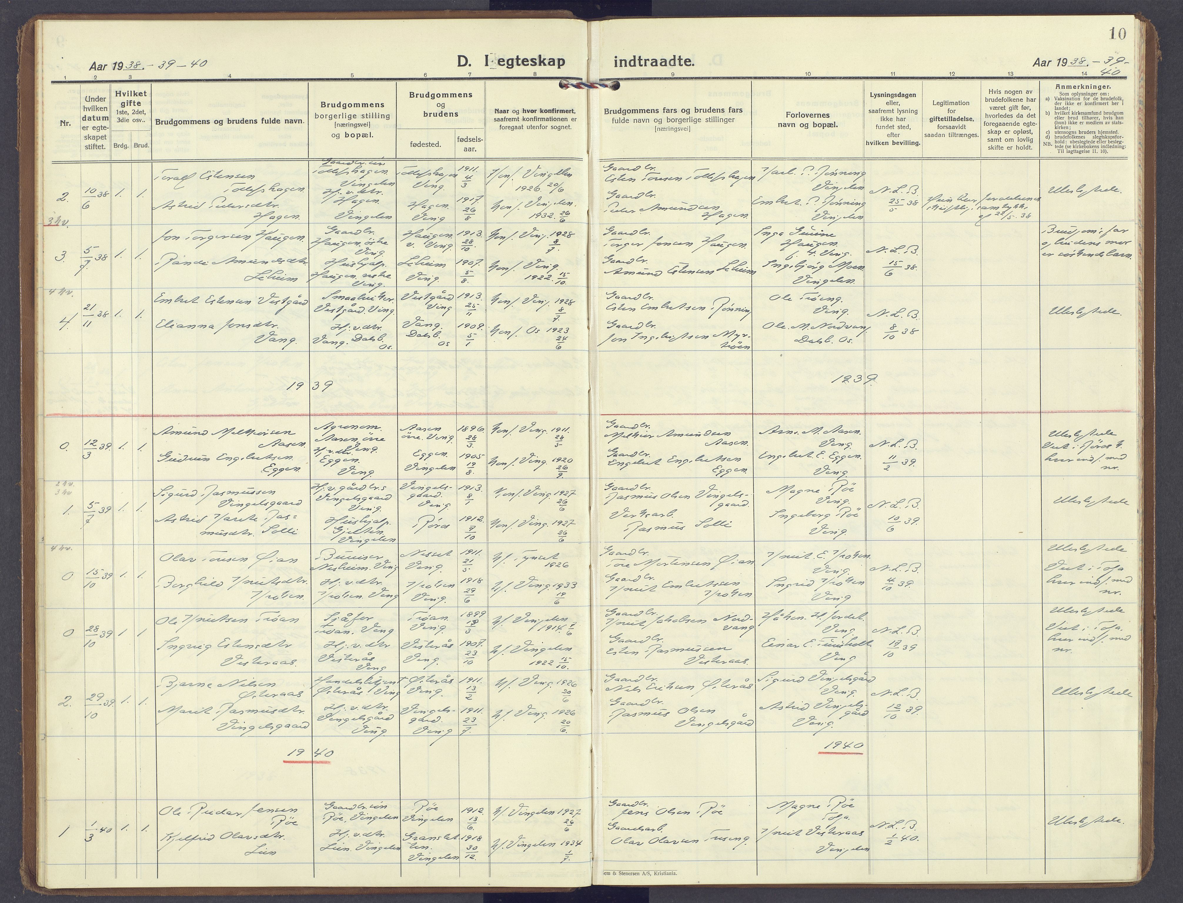 Tolga prestekontor, AV/SAH-PREST-062/K/L0020: Ministerialbok nr. 20, 1925-2004, s. 10