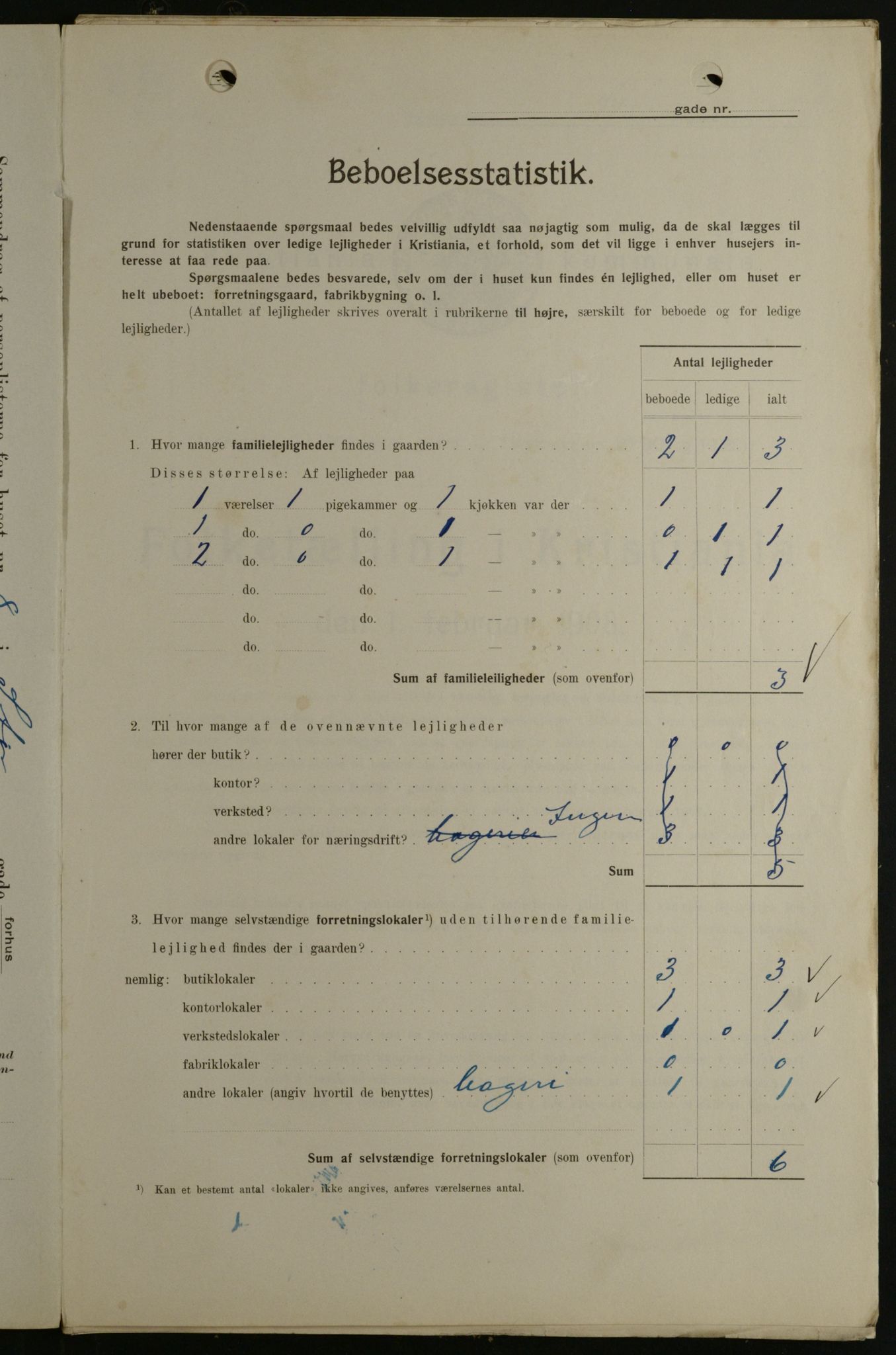 OBA, Kommunal folketelling 1.2.1908 for Kristiania kjøpstad, 1908, s. 92510